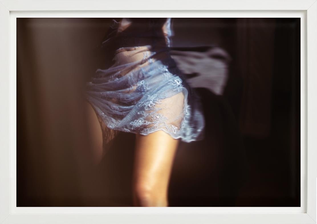 Untitled #59 - Model in blue lace skirt, fine art photography, 2024 For Sale 1
