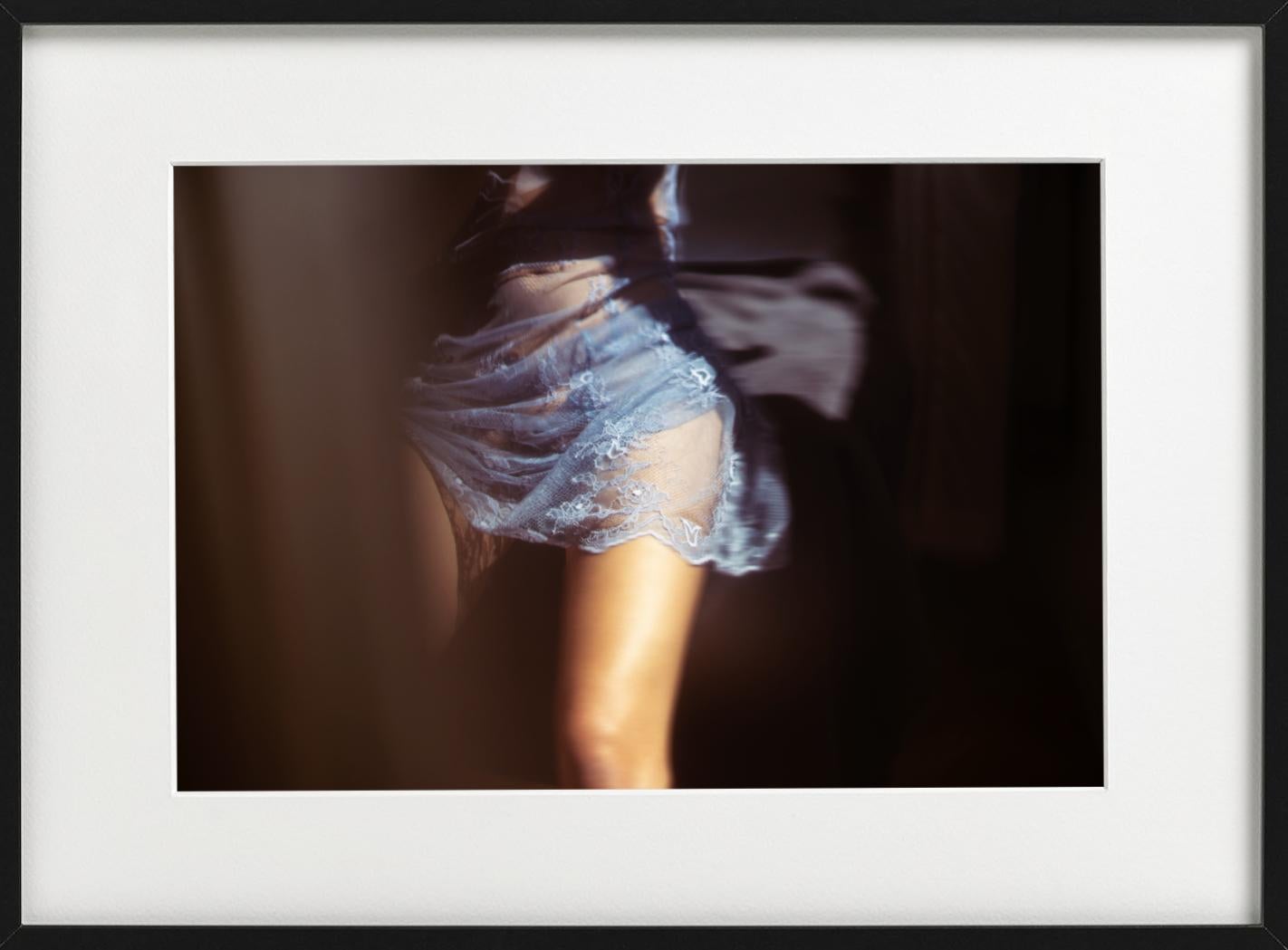 Untitled #59 - Model in blue lace skirt, fine art photography, 2024 For Sale 4