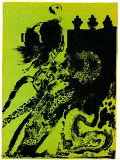 1967 Guido Biasi 'Envisioning' Surrealism Green, Black Lithograph