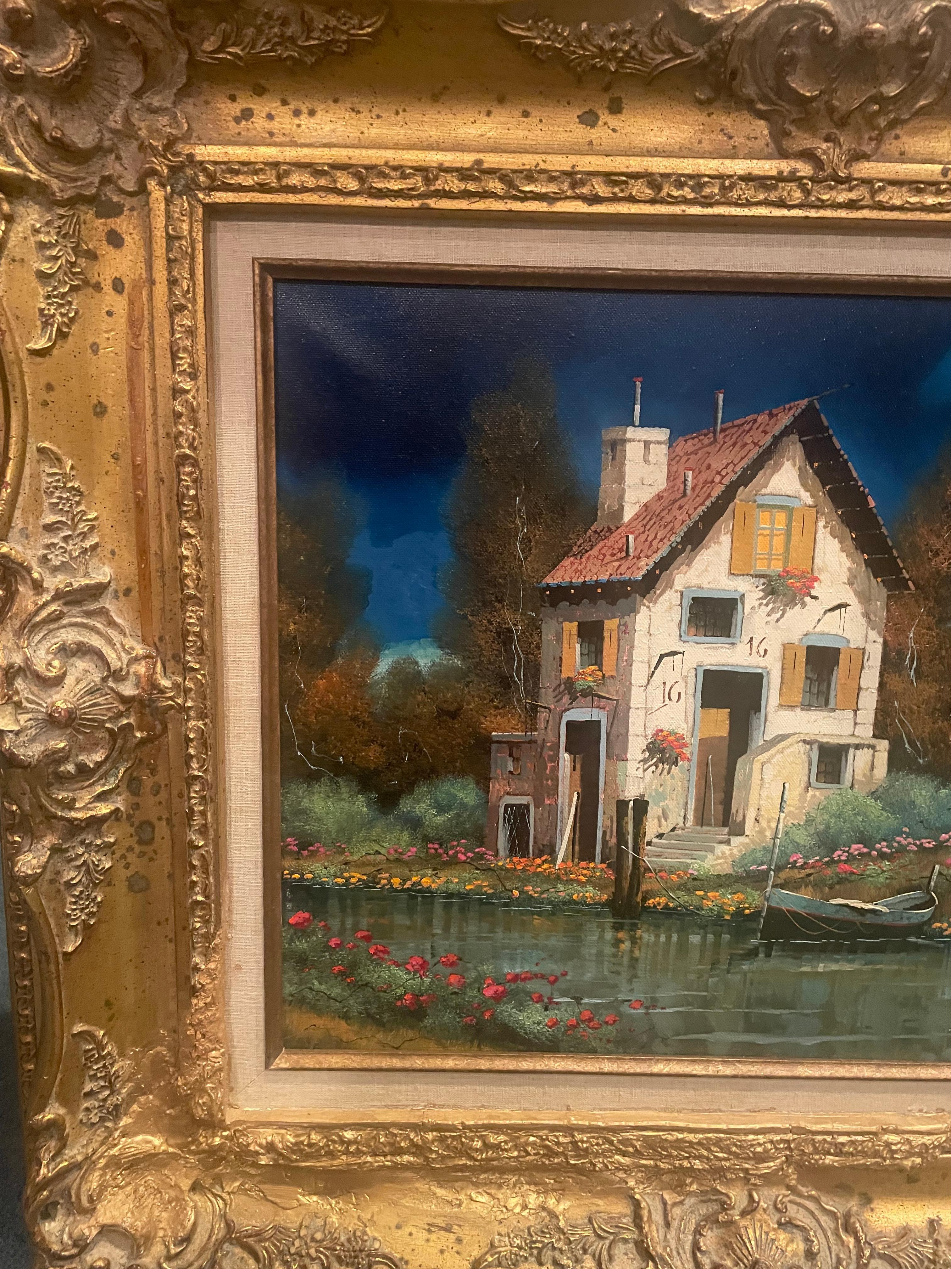 Se trata de un cuadro al óleo Paisaje italiano de Guido Borelli Firmado. En buen estado medidas 30x26

