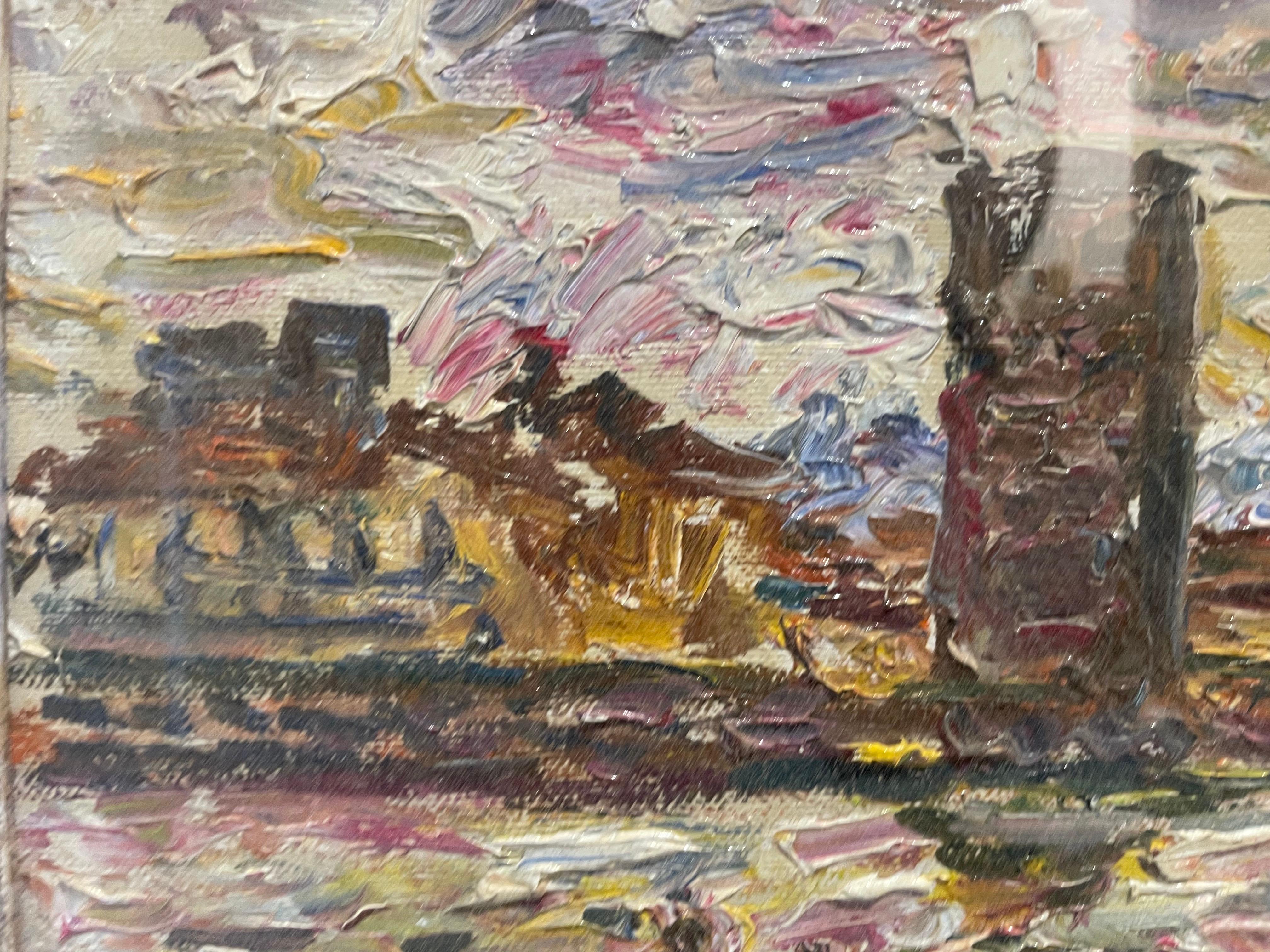 View of Florence with part of medieval walls and river Arno. Guido Borgianni. For Sale 5