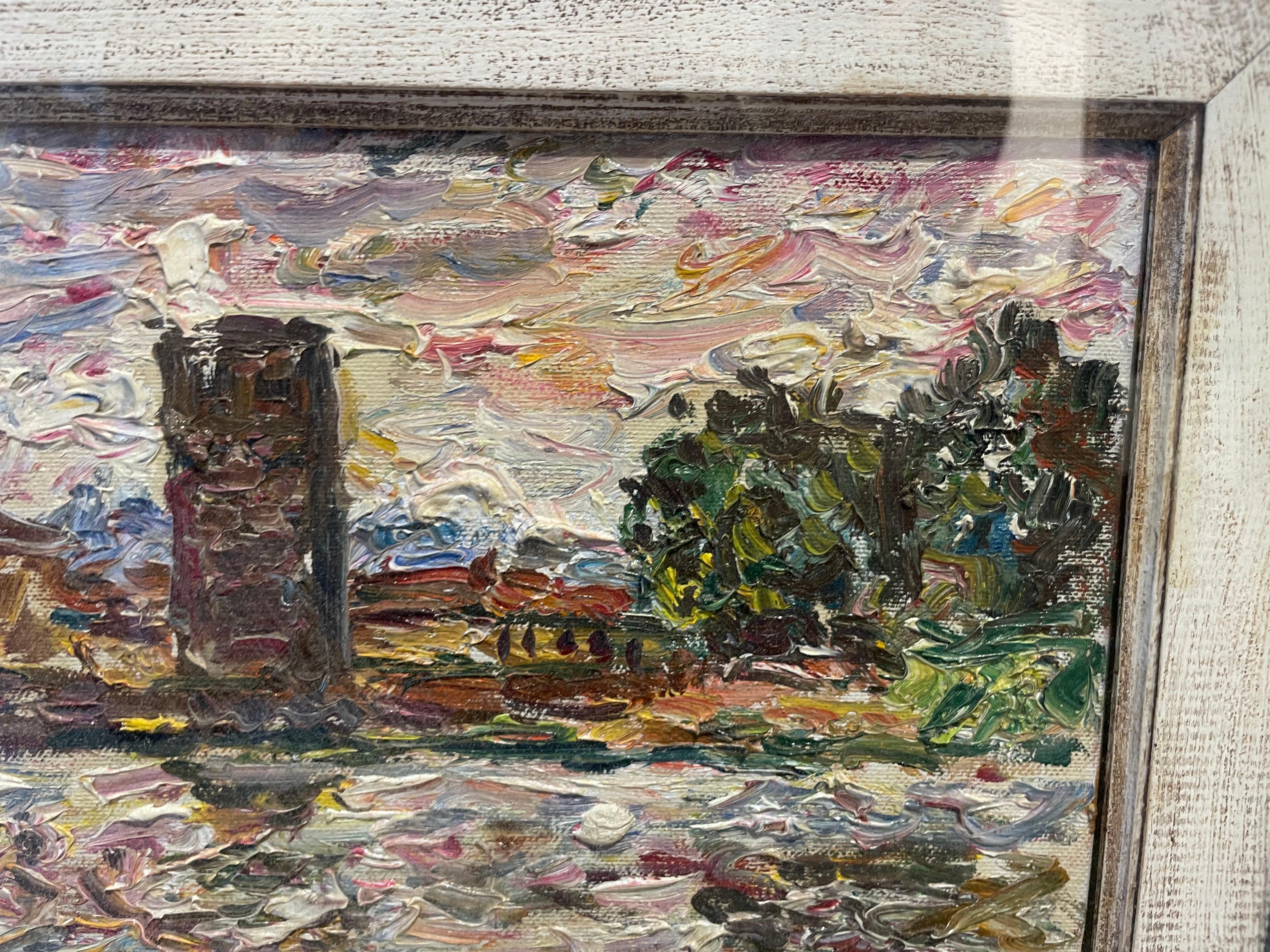 View of Florence with part of medieval walls and river Arno. Guido Borgianni. For Sale 6