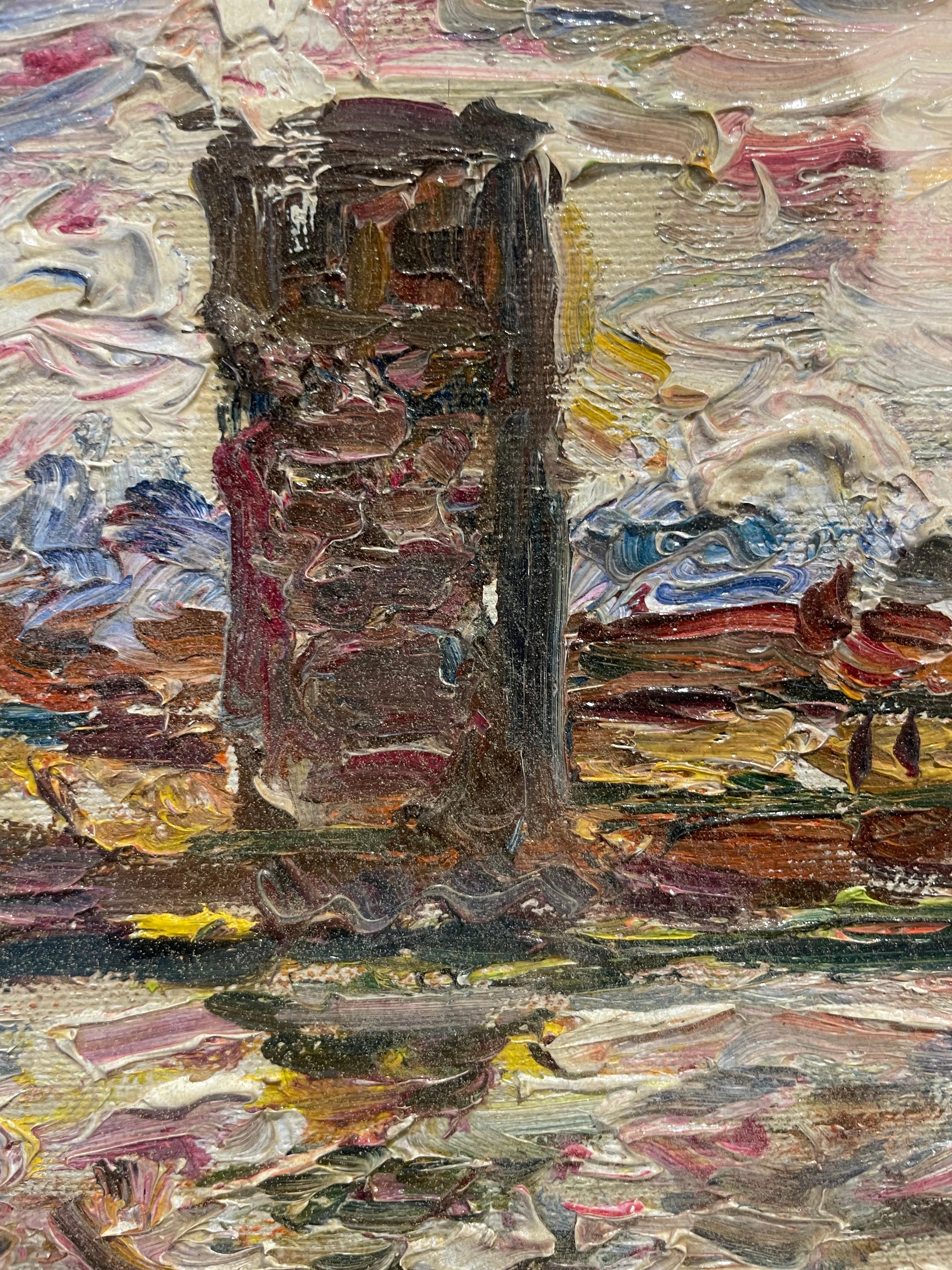 View of Florence with part of medieval walls and river Arno. Guido Borgianni. For Sale 1