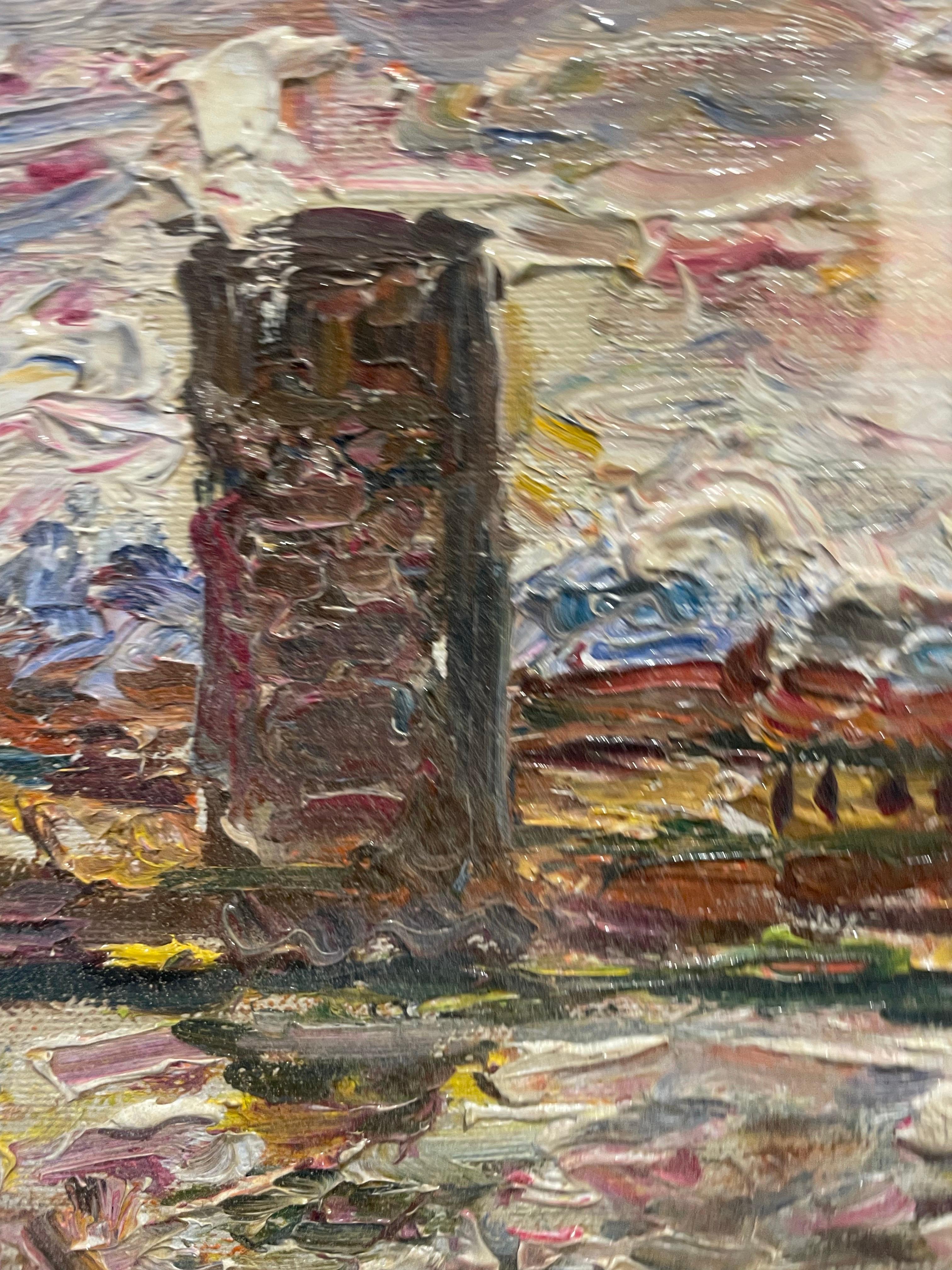 View of Florence with part of medieval walls and river Arno. Guido Borgianni. For Sale 2