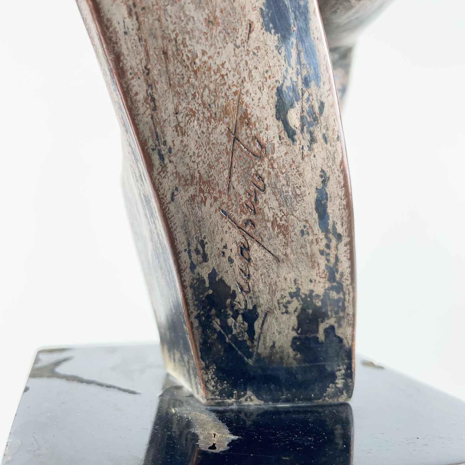 Art Deco Tragic Mask in Silver-plated Ceramic by Guido Cacciapuoti 1930s For Sale 3