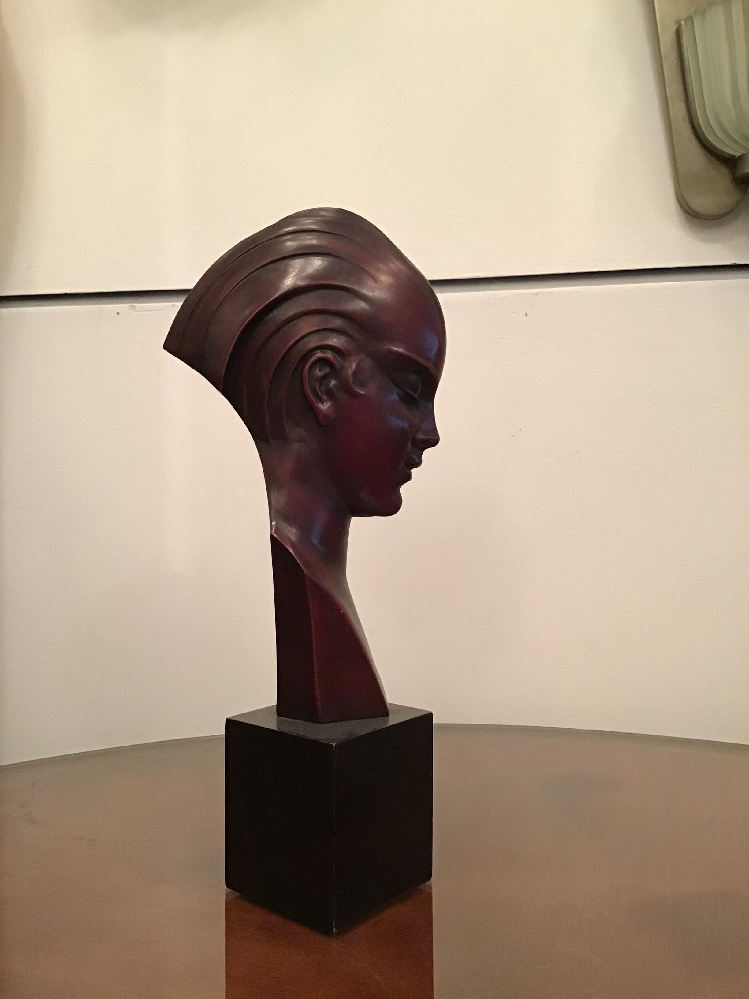 Guido Cacciapuoti 30er Jahre Gesicht Keramik/Steinzeug 1930 Italien (Art déco) im Angebot