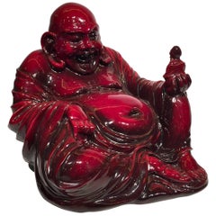 GUIDO CACCIAPUOTI  Art Deco Italian Porcelain Red "Ananda" Sculpture, circa 1930