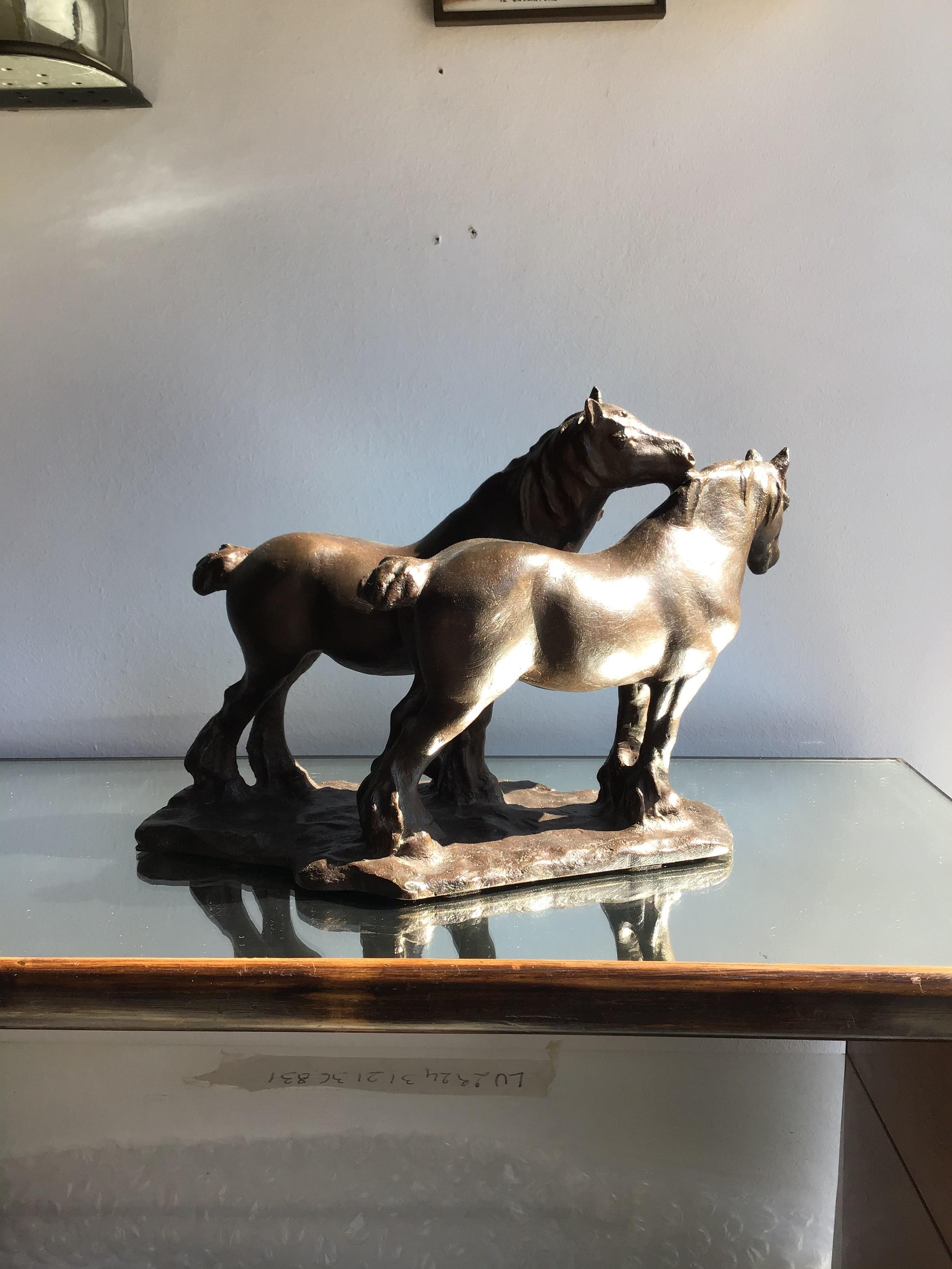 Autre Guido Cacciapuoti - Couples chevaux en bronze, 1940, Italie en vente