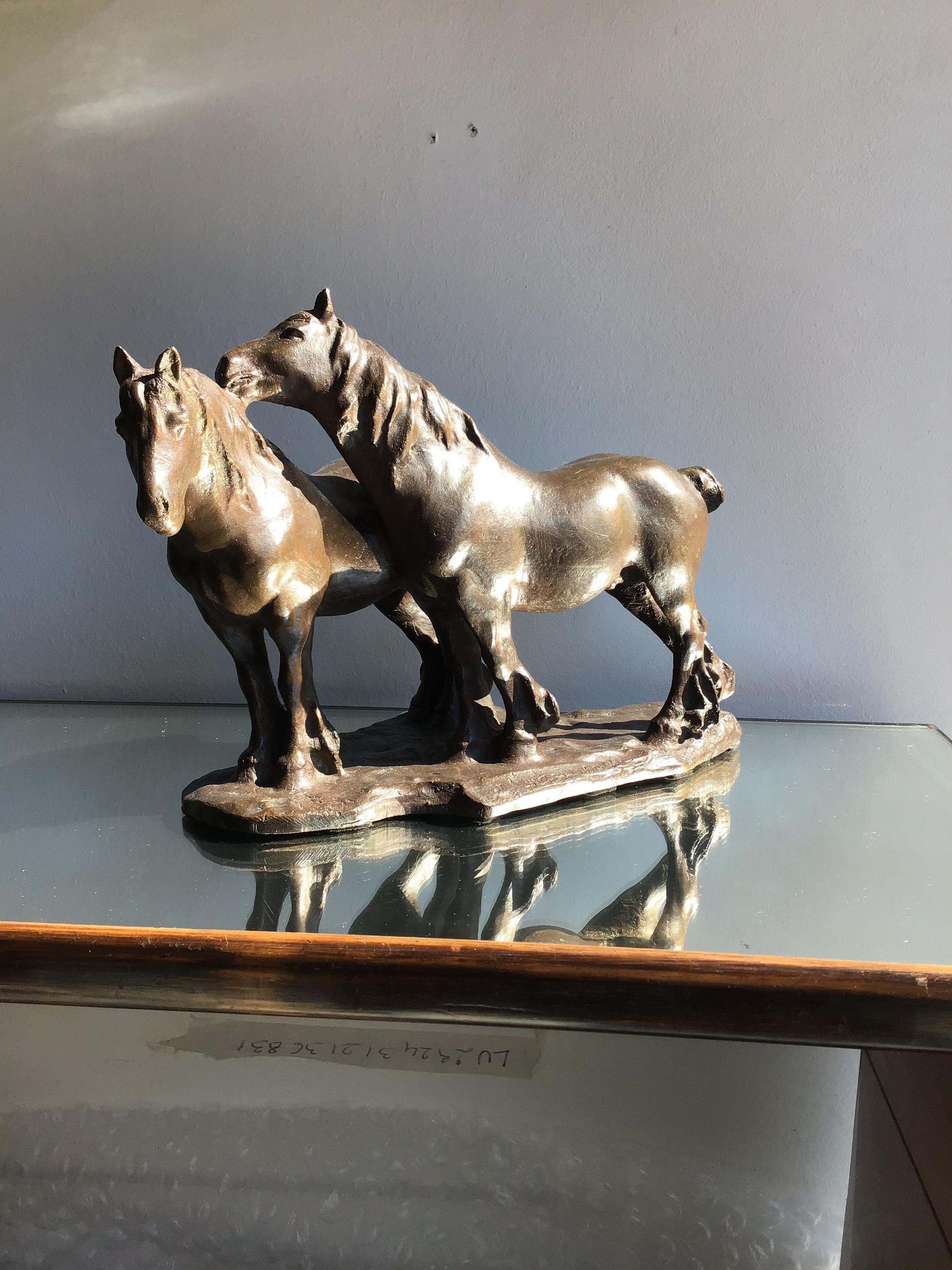 Italian Guido Cacciapuoti Bronze Horses Couples 1940 Italy For Sale