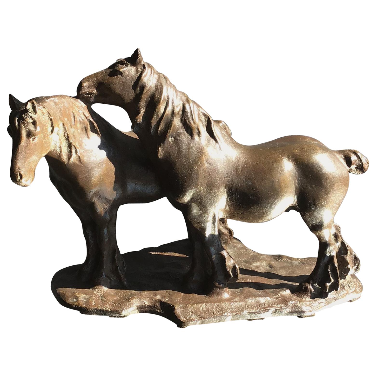 Guido Cacciapuoti - Couples chevaux en bronze, 1940, Italie en vente