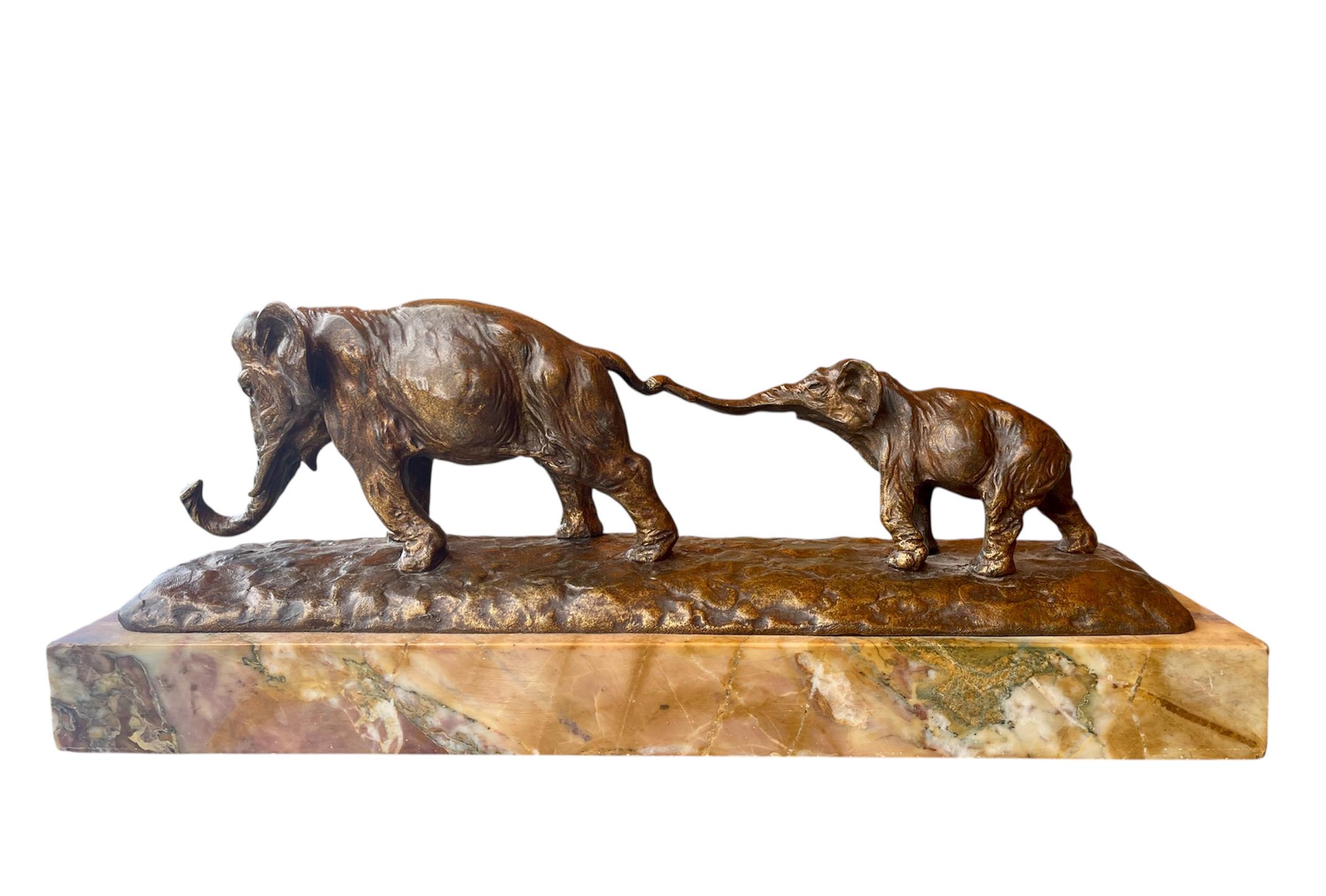 Guido Cacciapuoti - Bronze, La marche des éléphants, XIXe siècle en vente 6