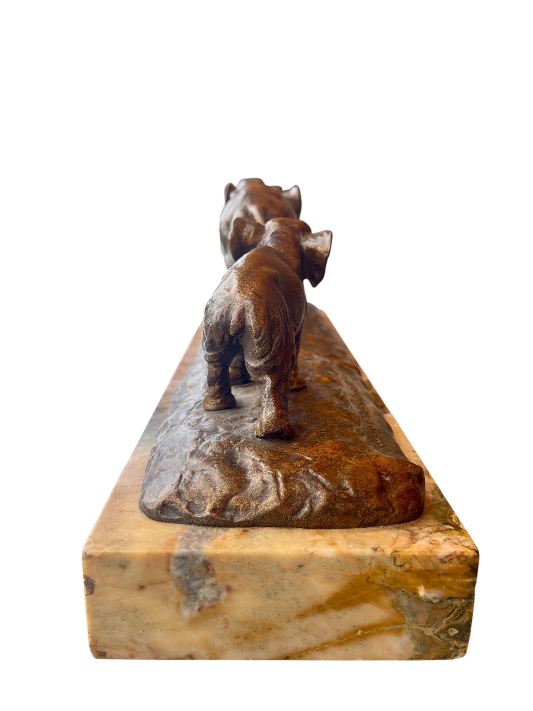 Guido Cacciapuoti - Bronze, La marche des éléphants, XIXe siècle en vente 9