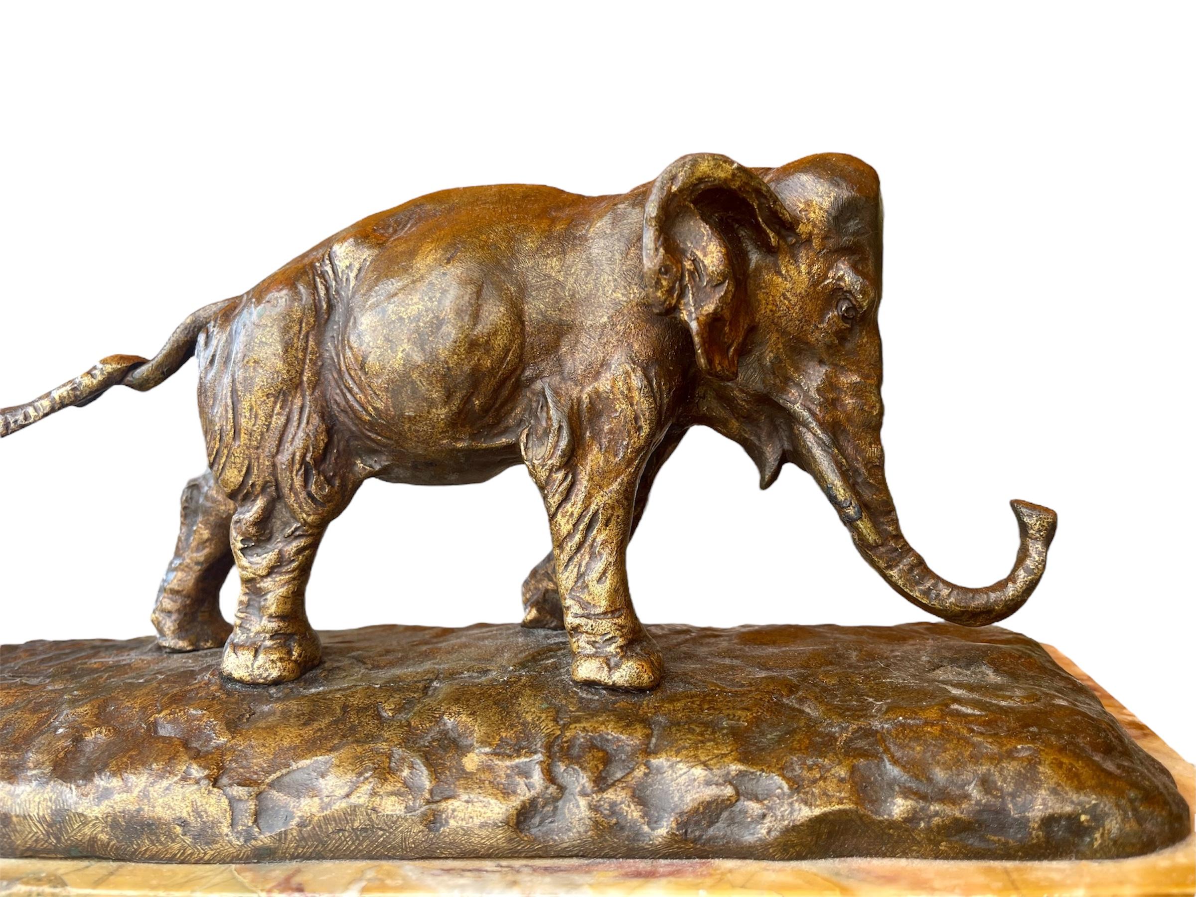 italien Guido Cacciapuoti - Bronze, La marche des éléphants, XIXe siècle en vente