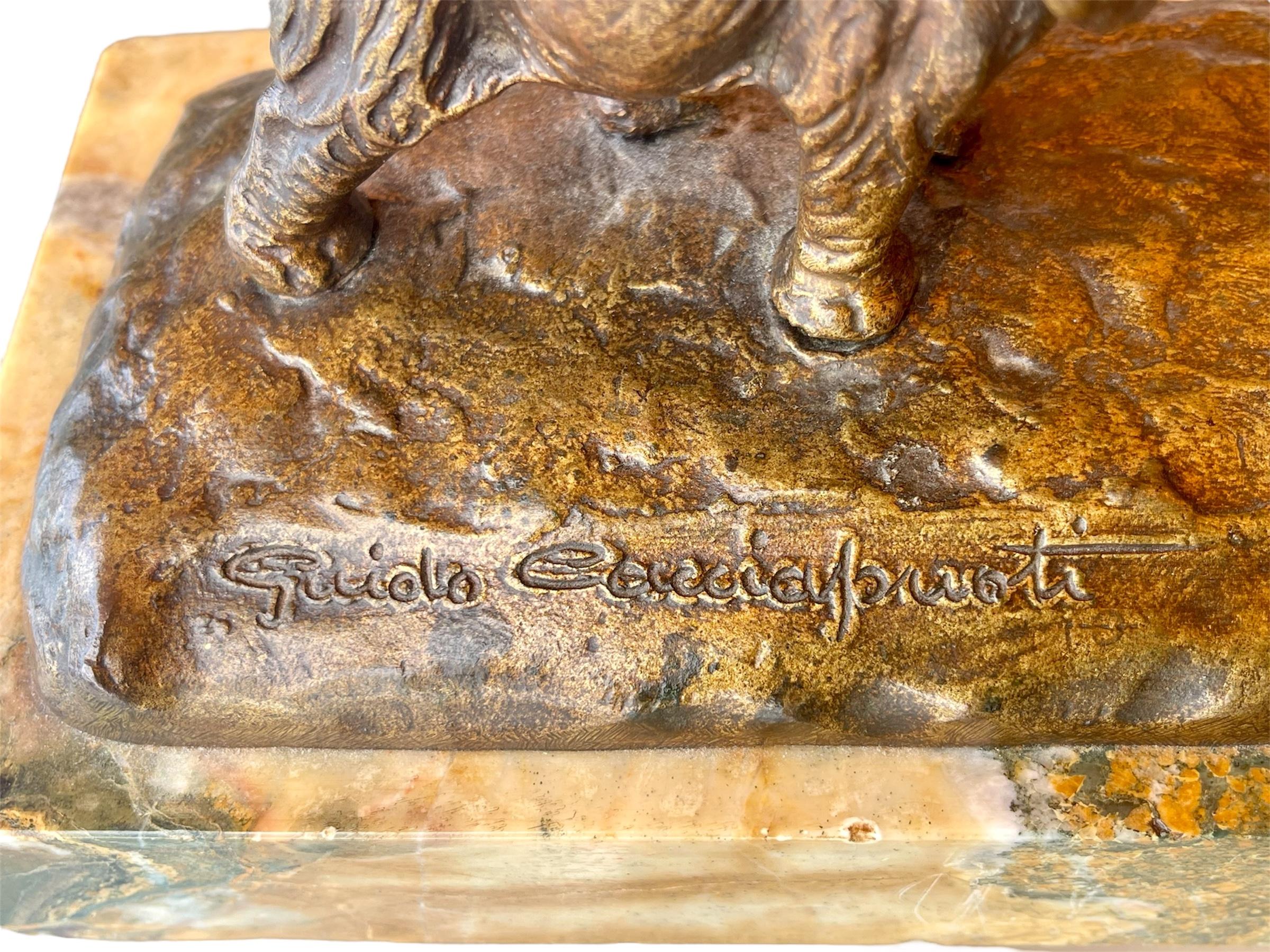 Guido Cacciapuoti - Bronze, La marche des éléphants, XIXe siècle en vente 1