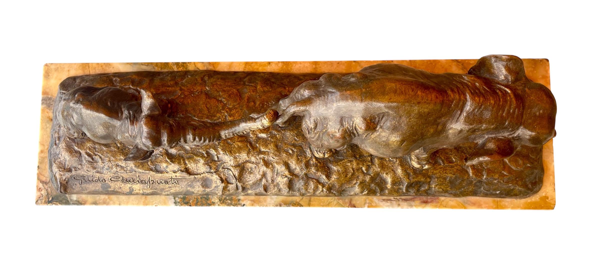 Guido Cacciapuoti - Bronze, La marche des éléphants, XIXe siècle en vente 2
