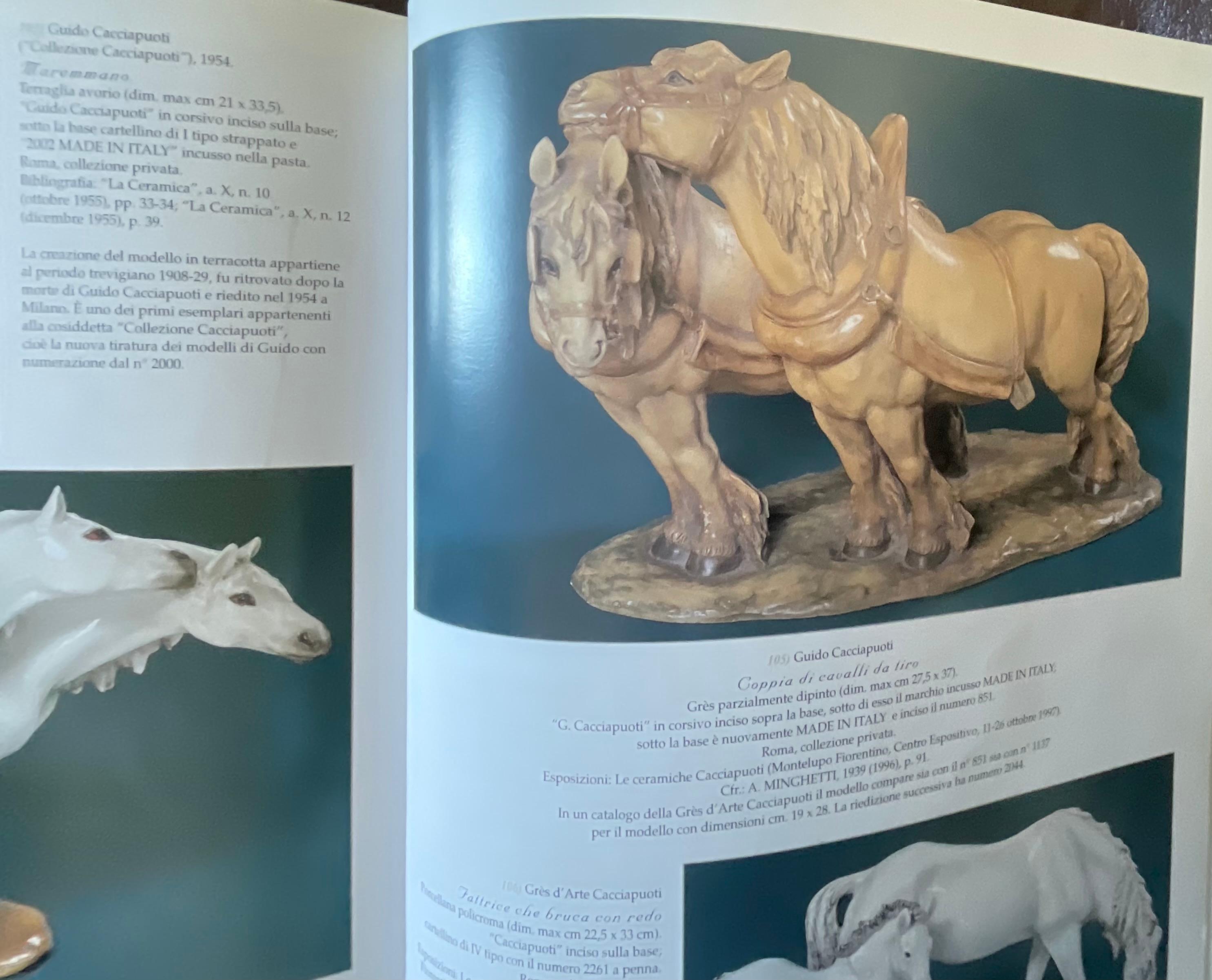 GUIDO CACCIAPUOTI - Horses - art stoneware - Made in ITALY -1940s For Sale 4