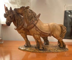 GUIDO CACCIAPUOTI - Caballos - gres artístico - Made in ITALY -1940