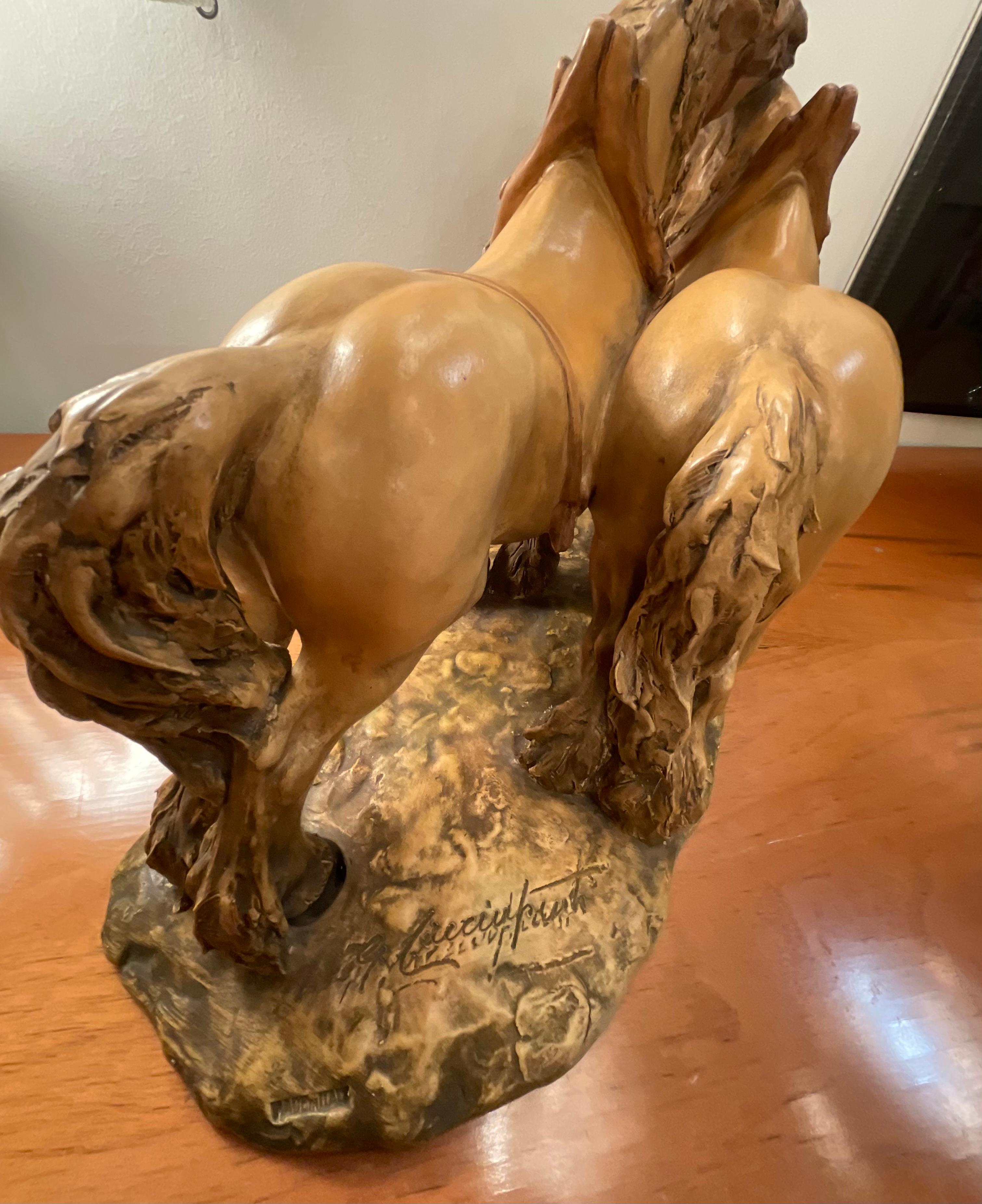 GUIDO CACCIAPUOTI - Horses - art stoneware - Made in ITALY -1940s For Sale 2