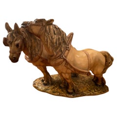 GUIDO CACCIAPUOTI - Caballos - gres artístico - Made in ITALY -1940