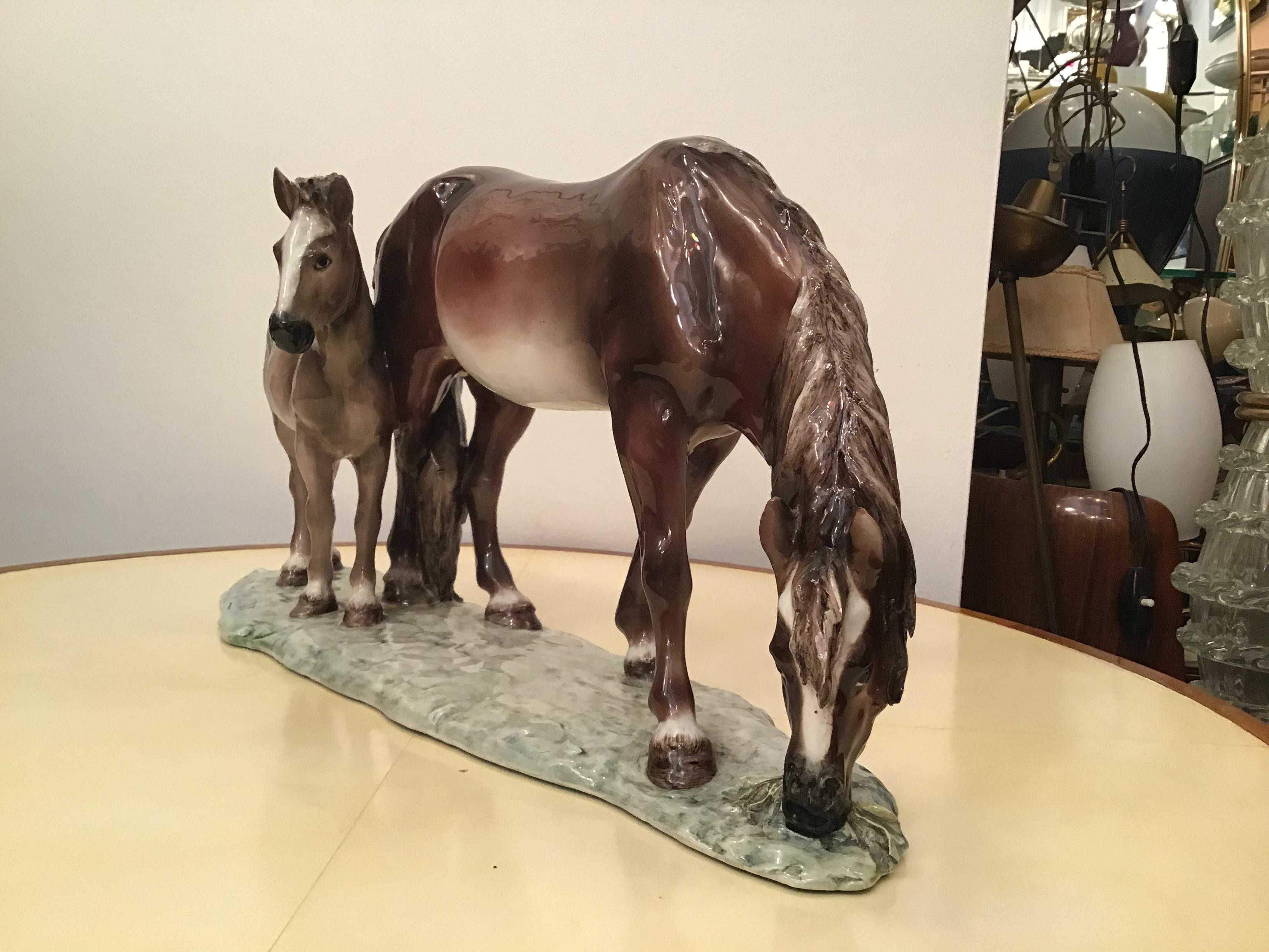 Guido Cacciapuoti Ceramic Horses, 1940 For Sale 3