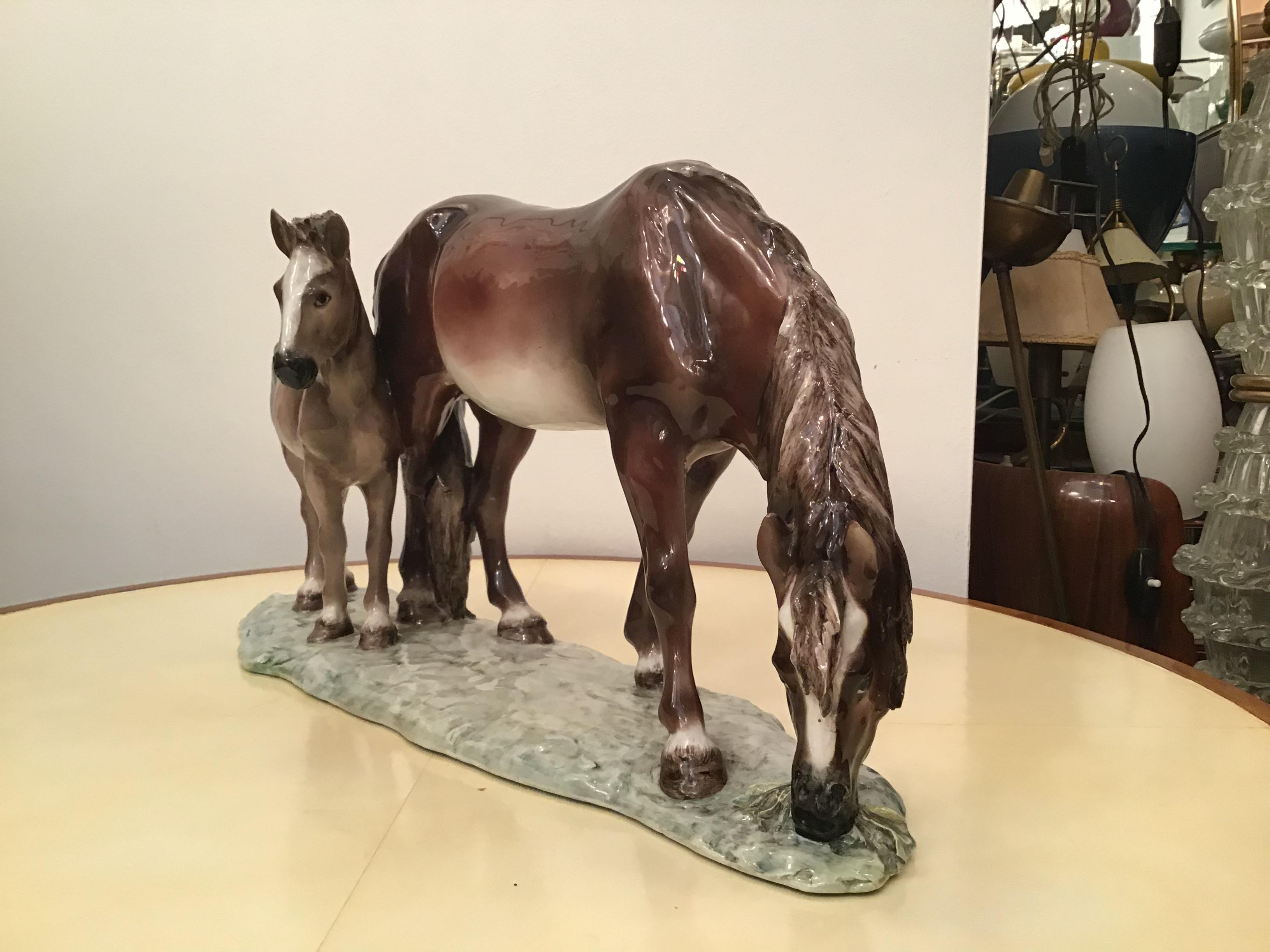 Guido Cacciapuoti ceramic horses, 1940.