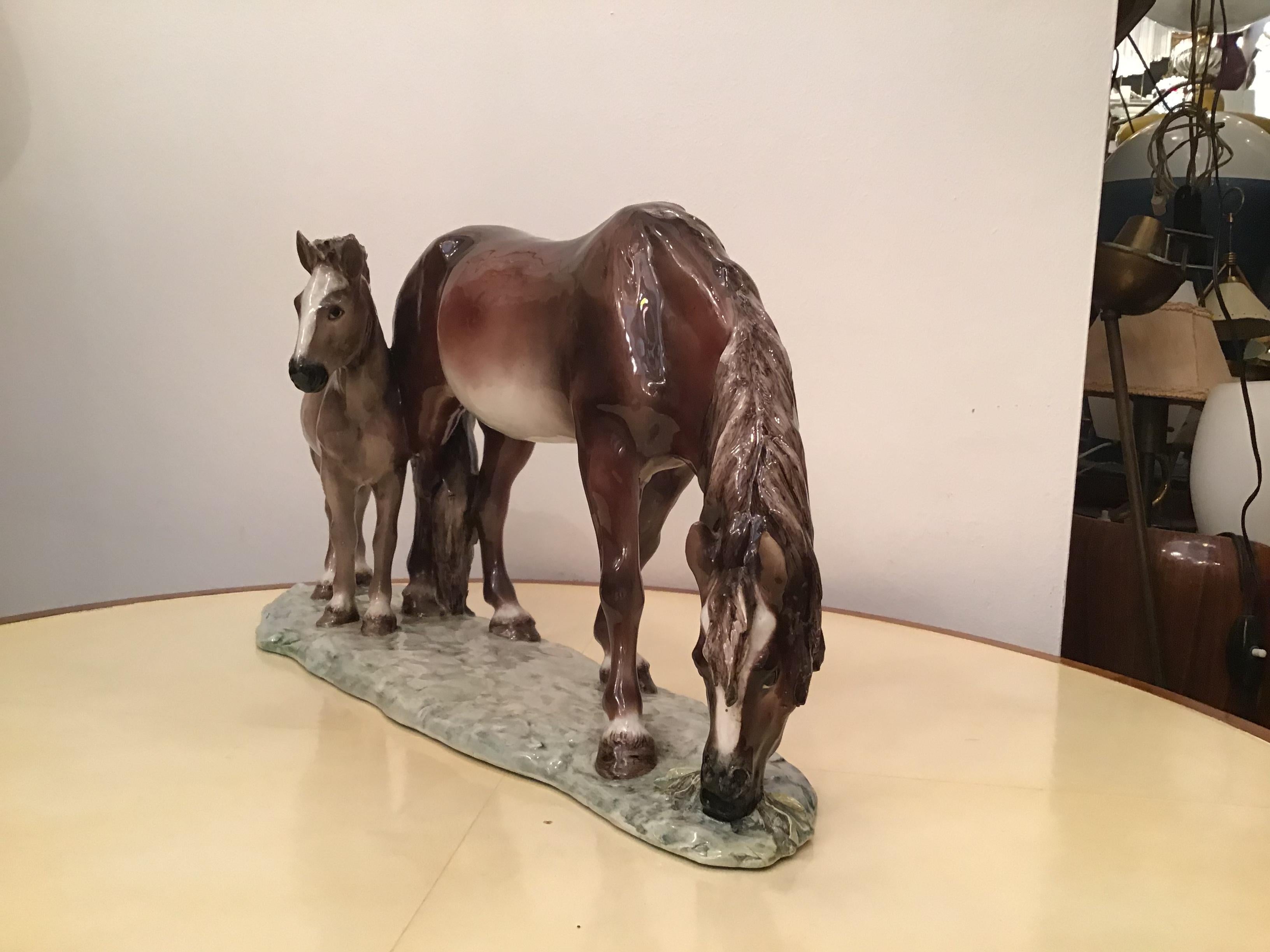 Milieu du XXe siècle Horses en céramique Guido Cacciapuoti, 1940 en vente