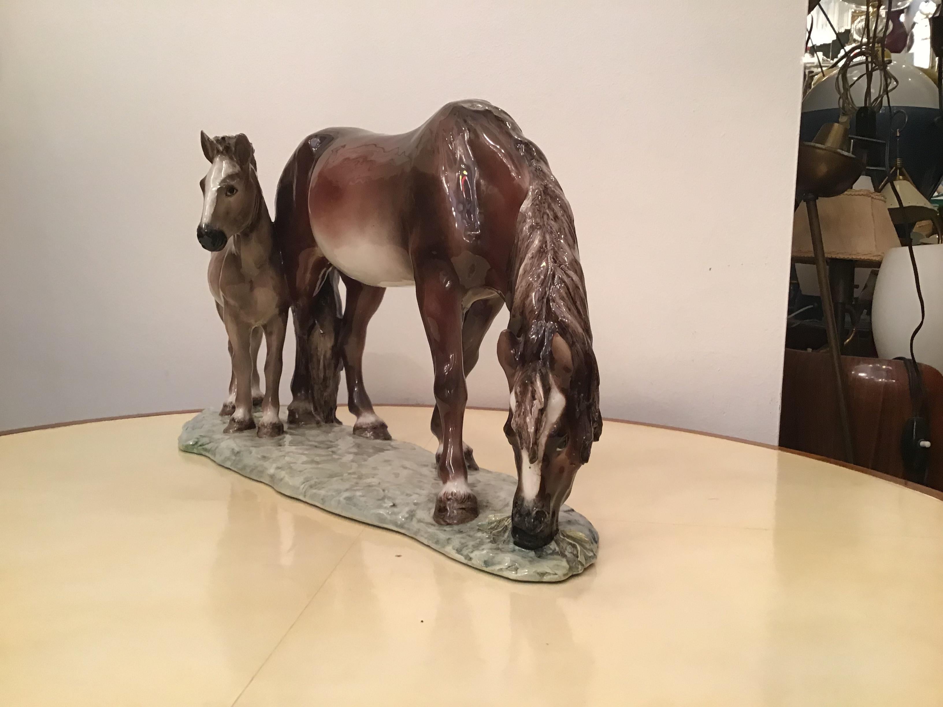 Mid-20th Century Guido Cacciapuoti Ceramic Horses, 1940 For Sale