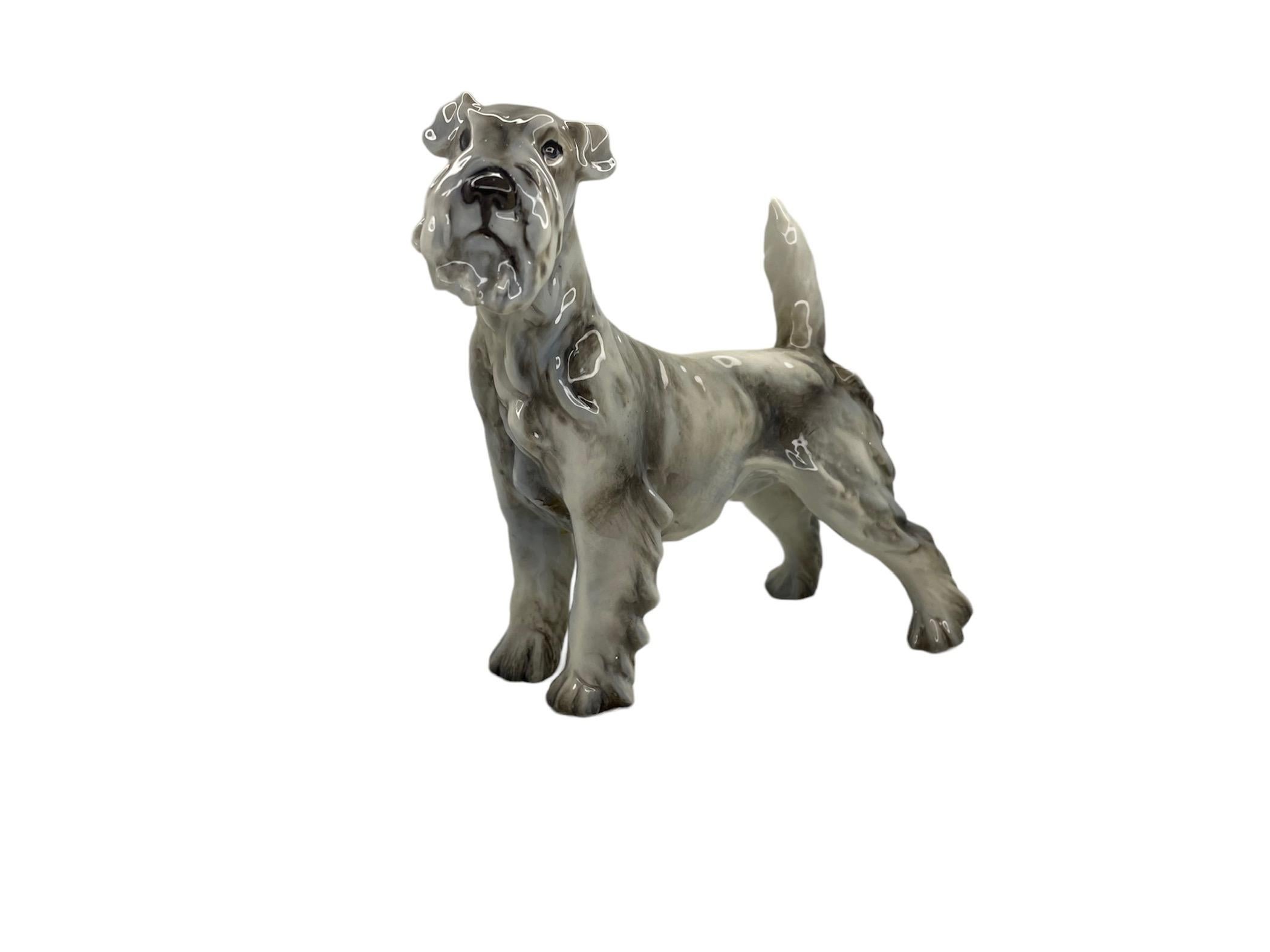 Guido Cacciapuoti Figurita De Porcelana De Un Perro Fox Terrier De Alambre Moldeado en venta
