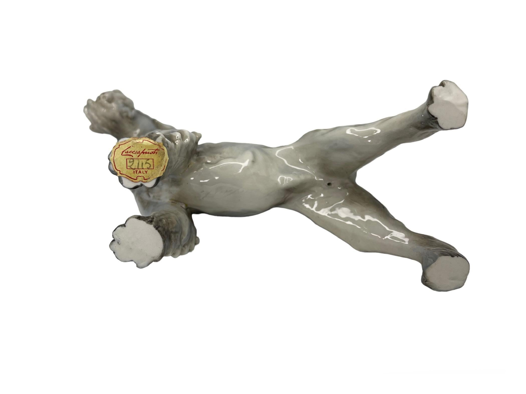 Guido Cacciapuoti Figurita De Porcelana De Un Perro Fox Terrier De Alambre en venta 2