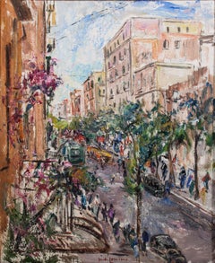Vomero (Naples), 1920 cca. Italian Impressionist School Oil painting Landscape