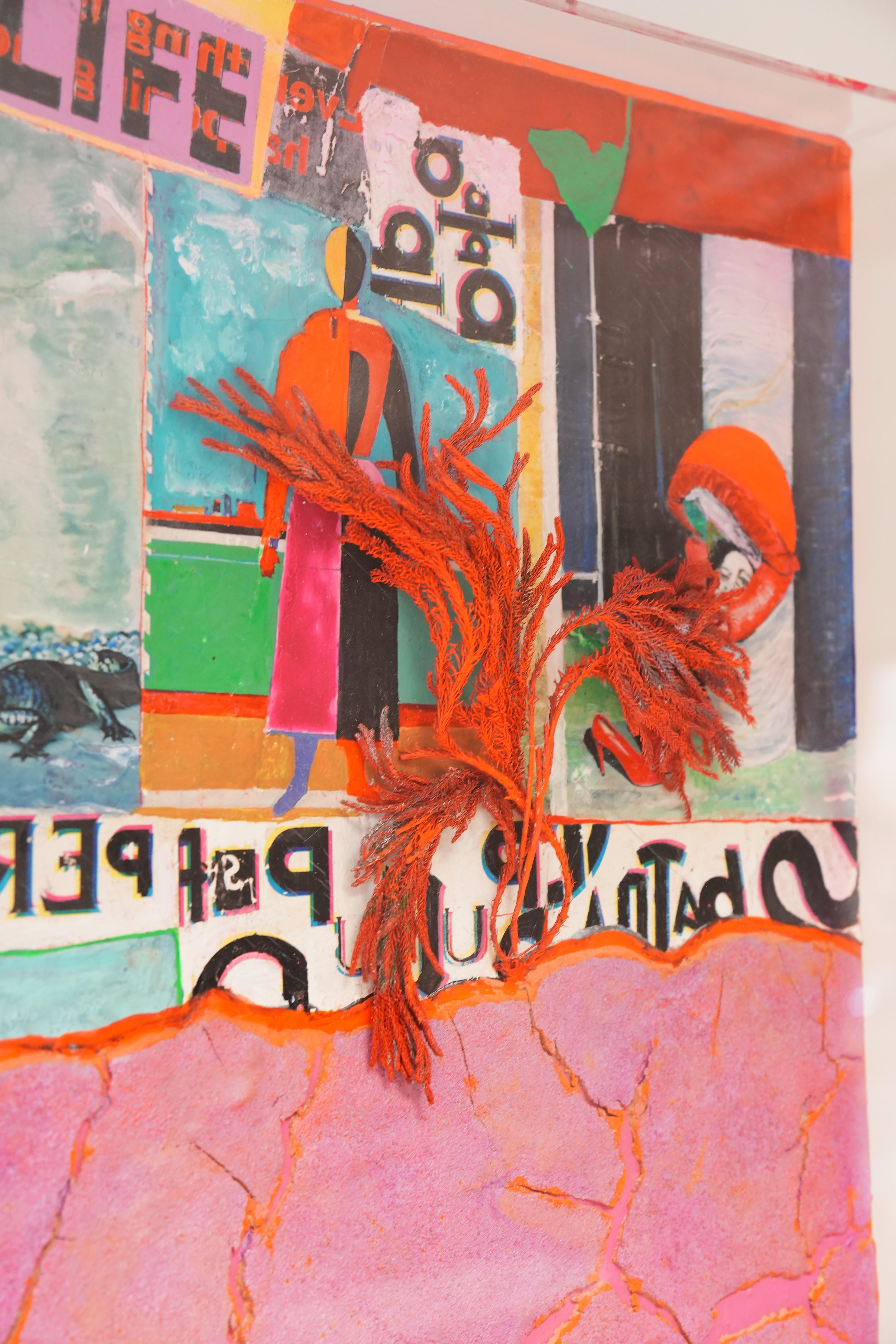 Guido Coletti: Collage in Mischtechnik (70er/80er Jahre) - Italienisch, Plexiglas (Italian) im Angebot