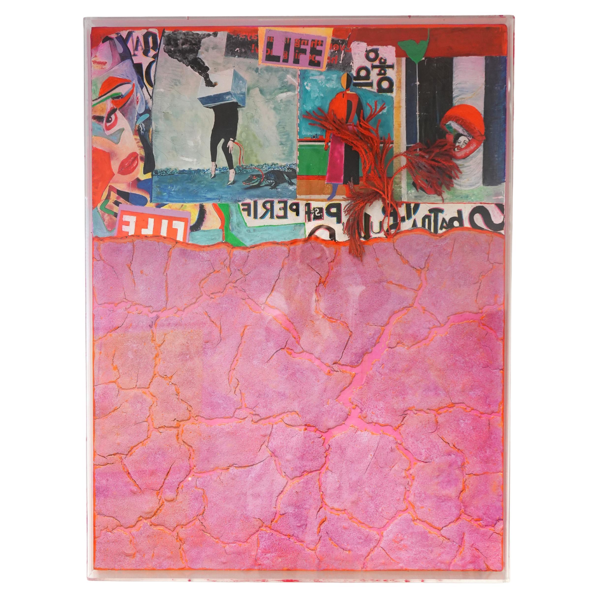 Guido Coletti: Mixed Media Collage (70s/80s) - Italian, Plexi