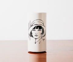 Guido Crepax " Valentina" Vase In Ceramic Cotto Veneto , 1970s Design Art