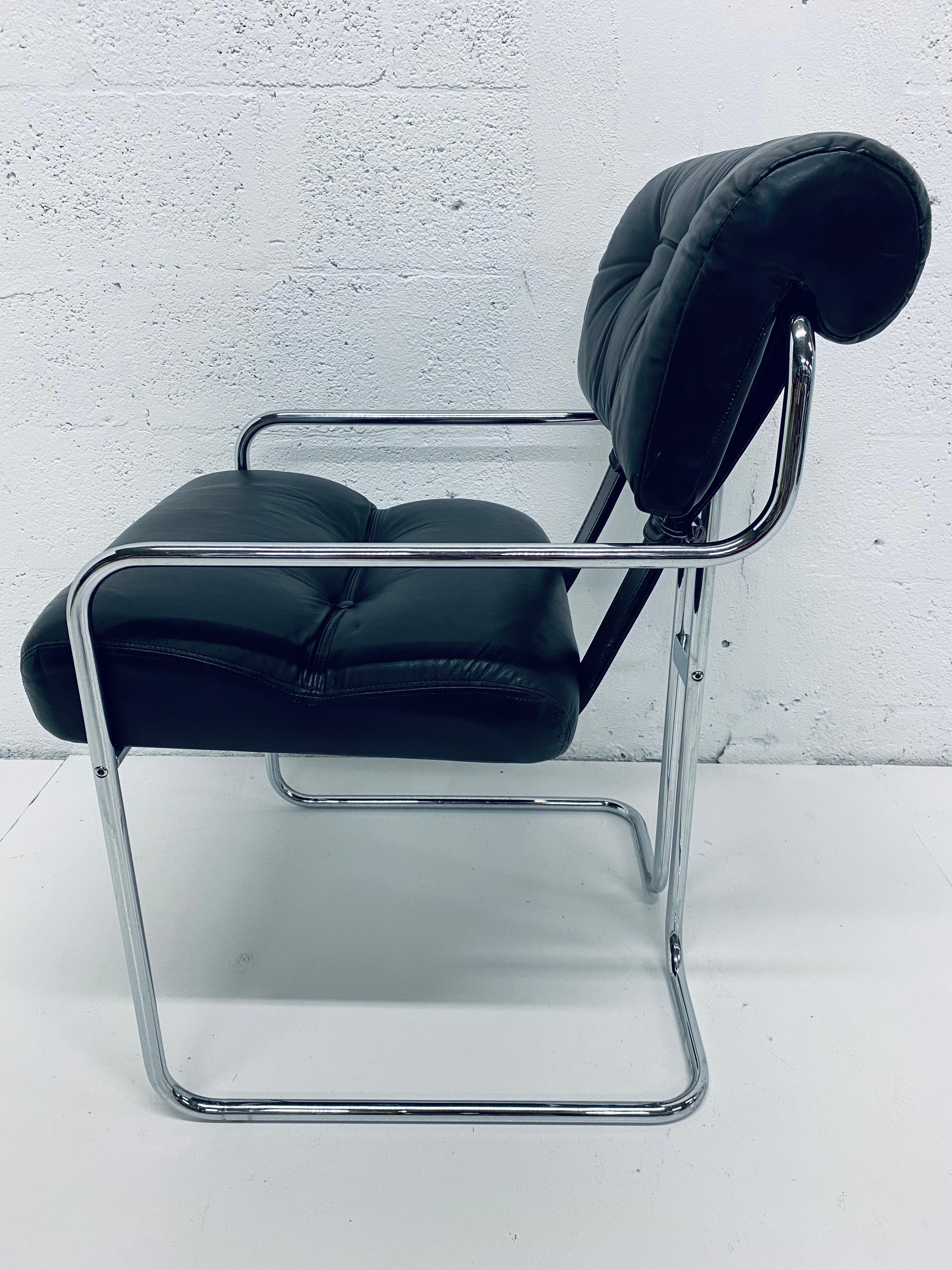 Late 20th Century Guido Faleschini Black Leather 