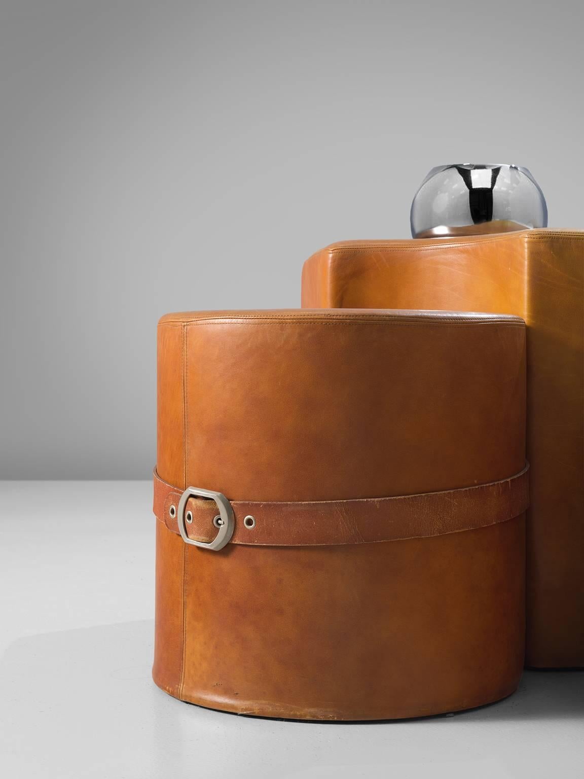 Post-Modern Guido Faleschini Cognac Leather Bedroom Suite
