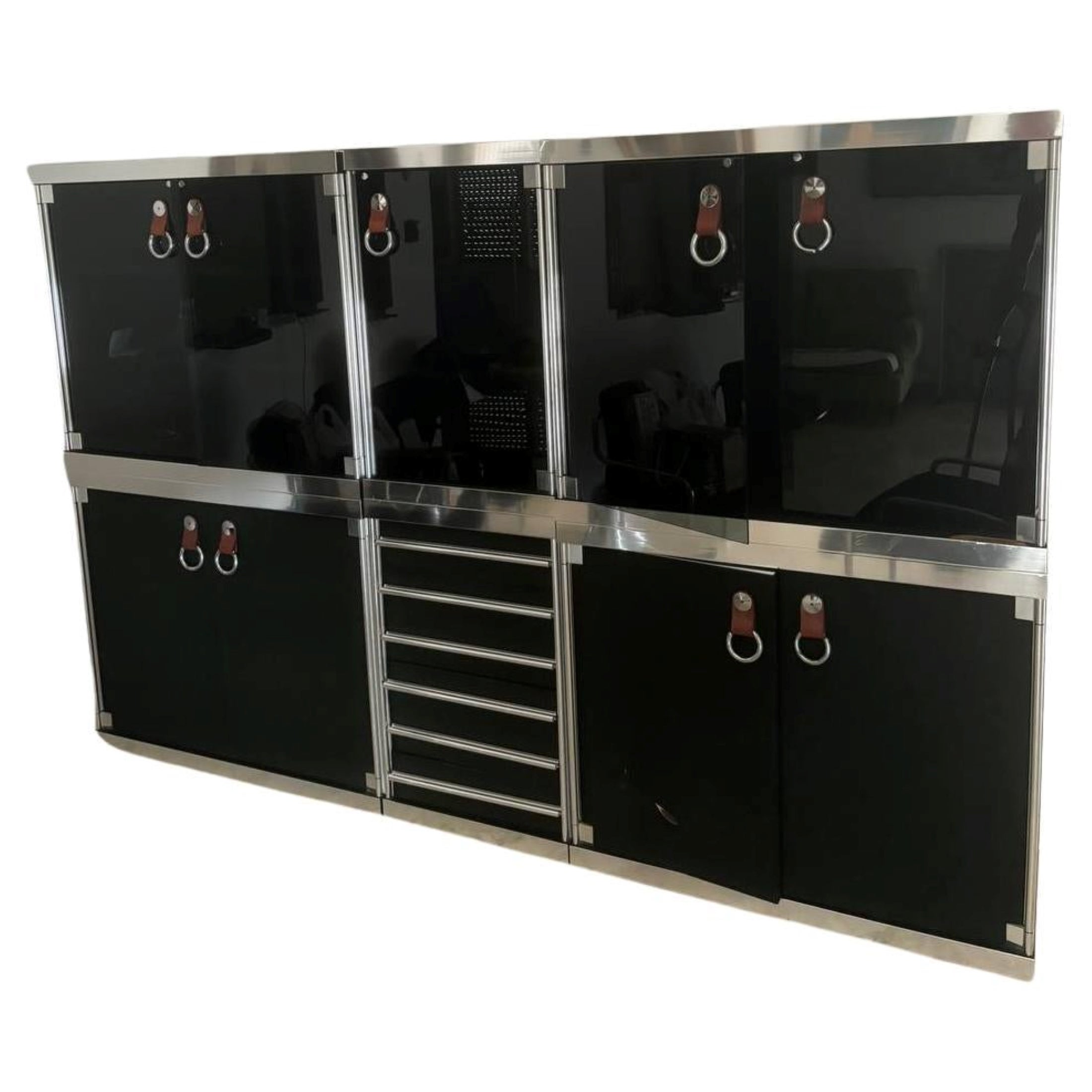 Hermès by Guido Faleschini - Extremely Rare 6-Unit Modular Sideboard 1971