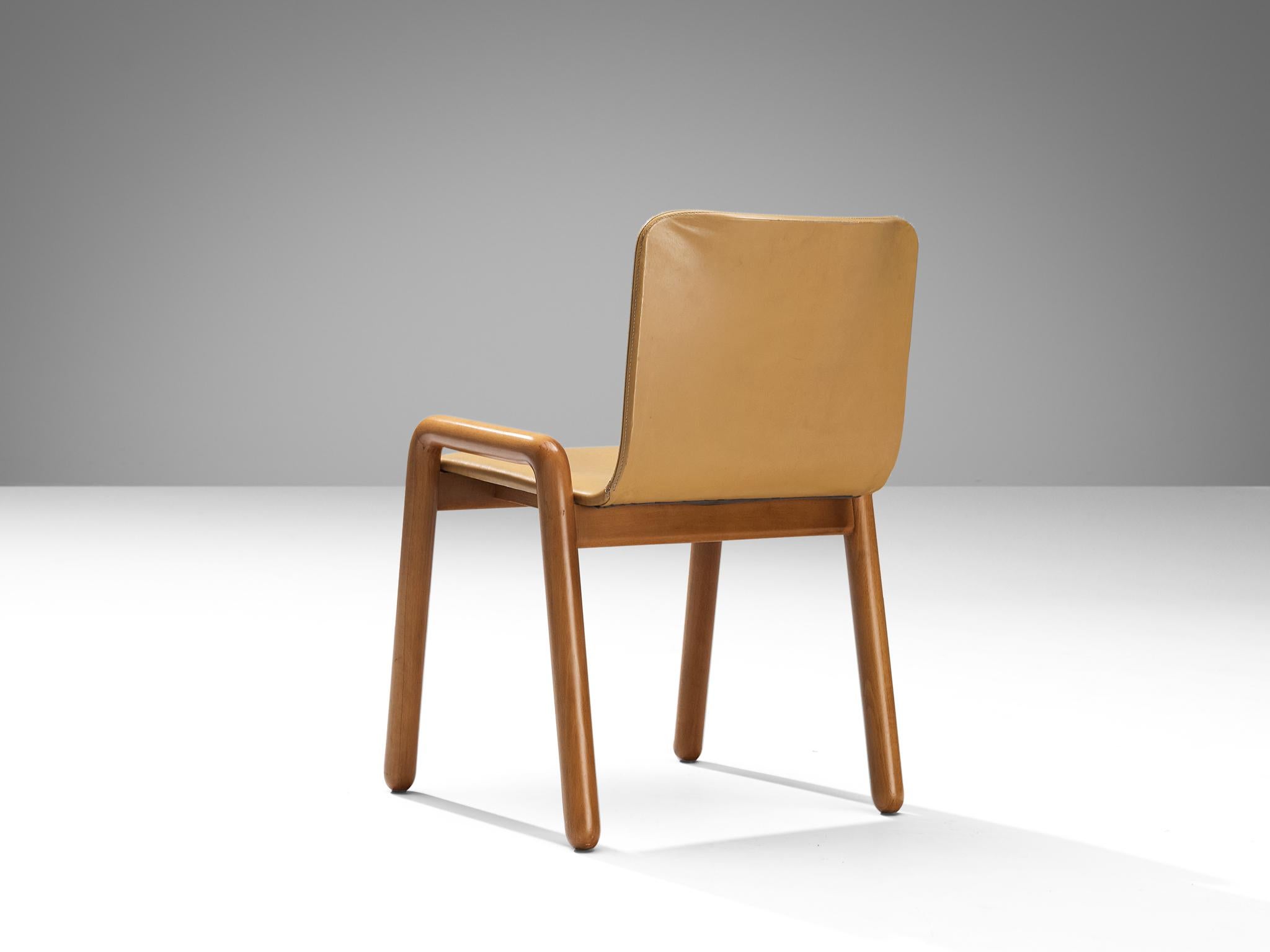 Guido Faleschini for I4 Mariani Set of Six 'Dilos' Dining Chairs in Leather  For Sale 2