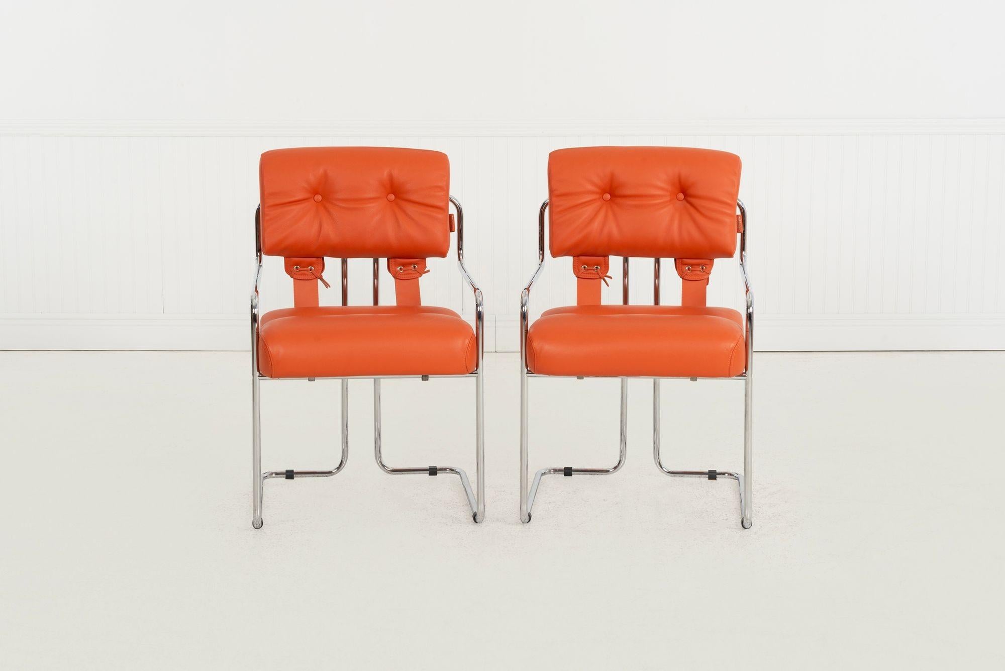 Appliqué Guido Faleschini pour i4 Mariani Chaises de salle à manger Tucroma, ensemble de six, Italie, 1971 en vente