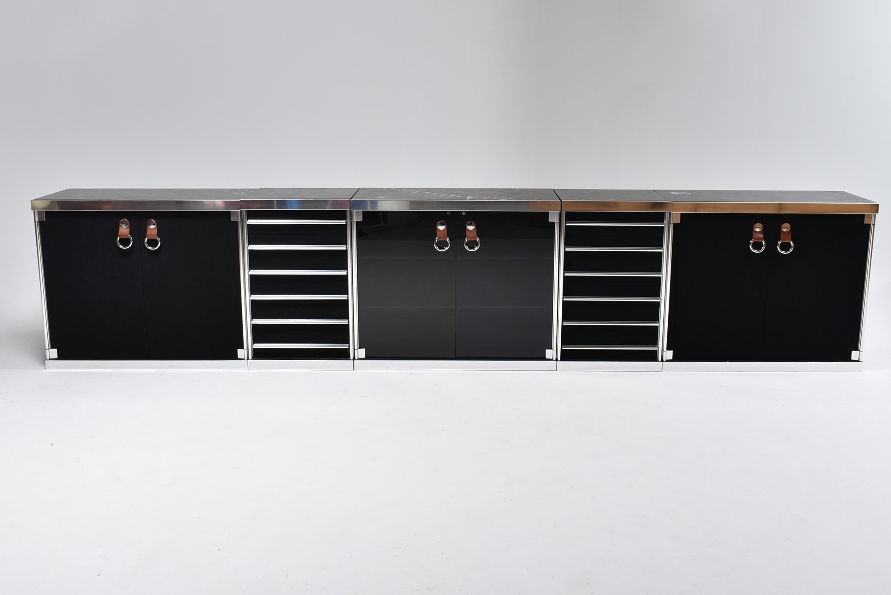 Guido Faleschini for Mariani, 5 Parts Sideboard For Hermès, France, 1970 4