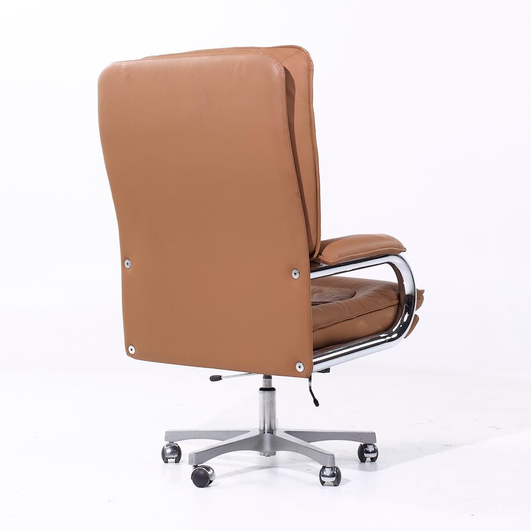 Guido Faleschini para Mariani MCM Silla de escritorio ejecutiva grande de piel italiana Italiano en venta