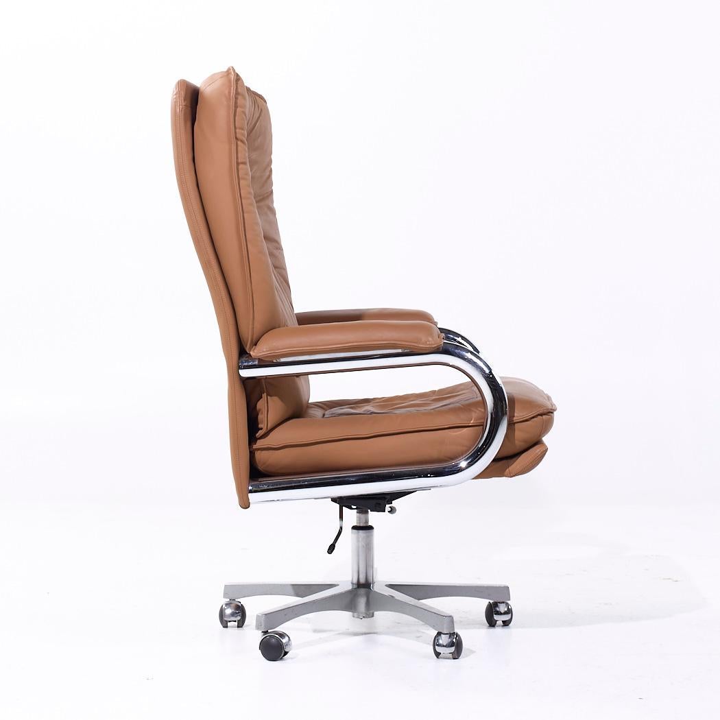 Guido Faleschini para Mariani MCM Silla de escritorio ejecutiva grande de piel italiana Cuero en venta