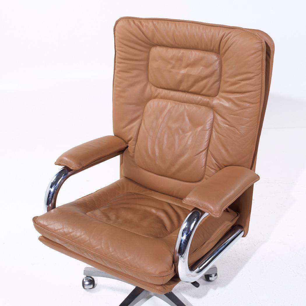 Guido Faleschini para Mariani MCM Silla de escritorio ejecutiva grande de piel italiana en venta 2
