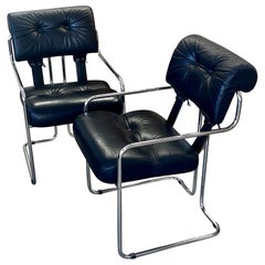 Guido Faleschini for Mariani Pace Leather Tucroma Chairs
