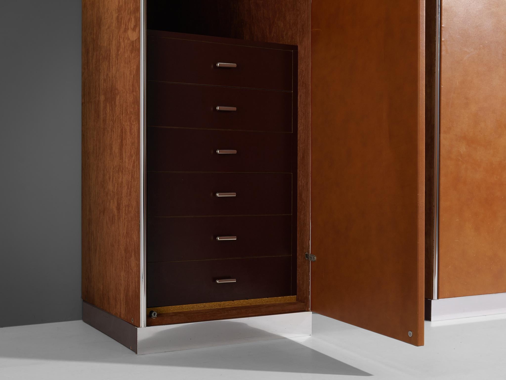 Late 20th Century Guido Faleschini for Mariani Cabinets in Cognac Leather