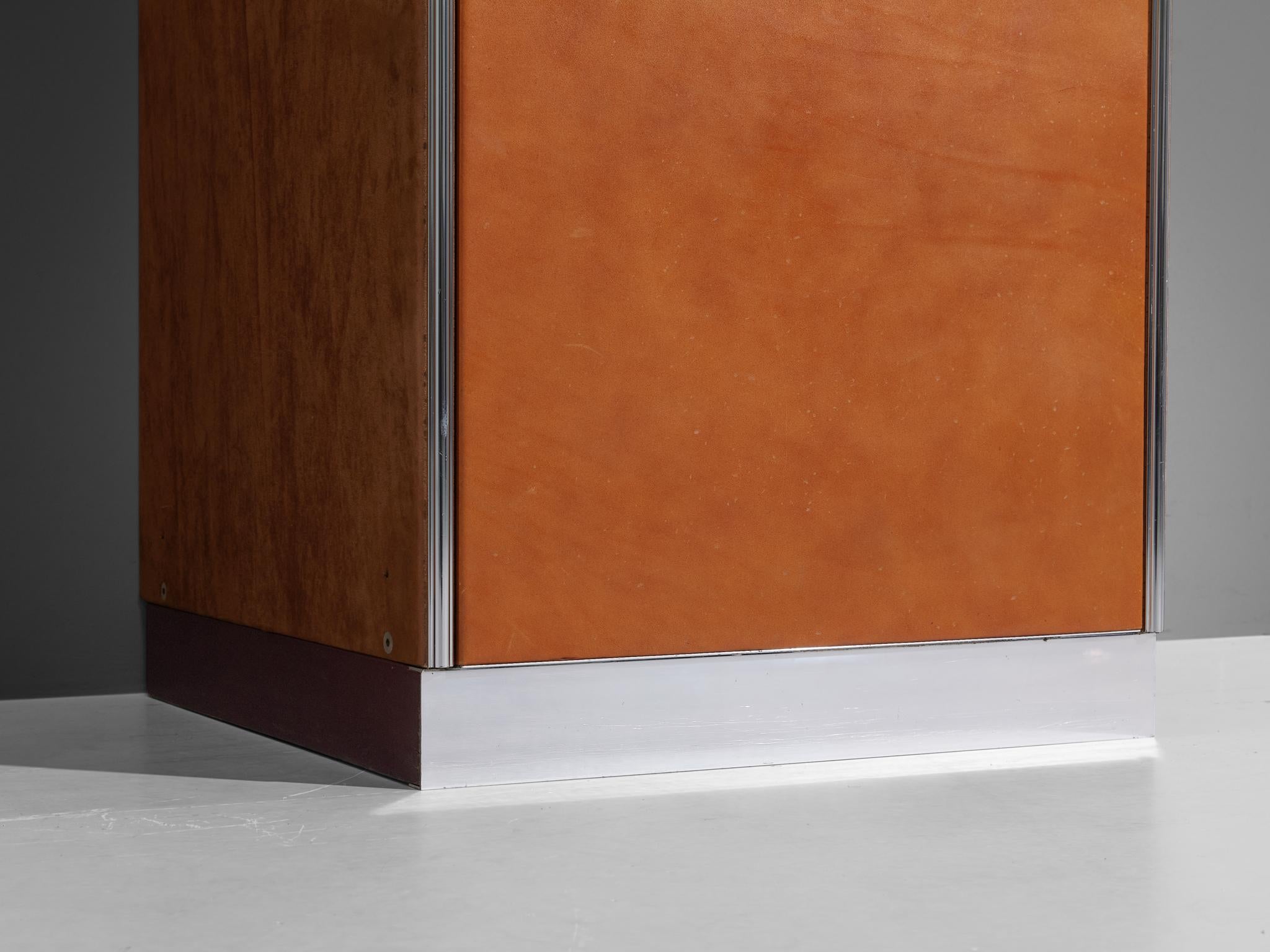 Guido Faleschini for Mariani Cabinets in Cognac Leather 2