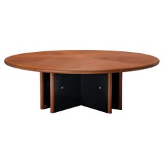 Runder Tisch aus cognacfarbenem Leder von Guido Faleschini für Mariani, 8ft