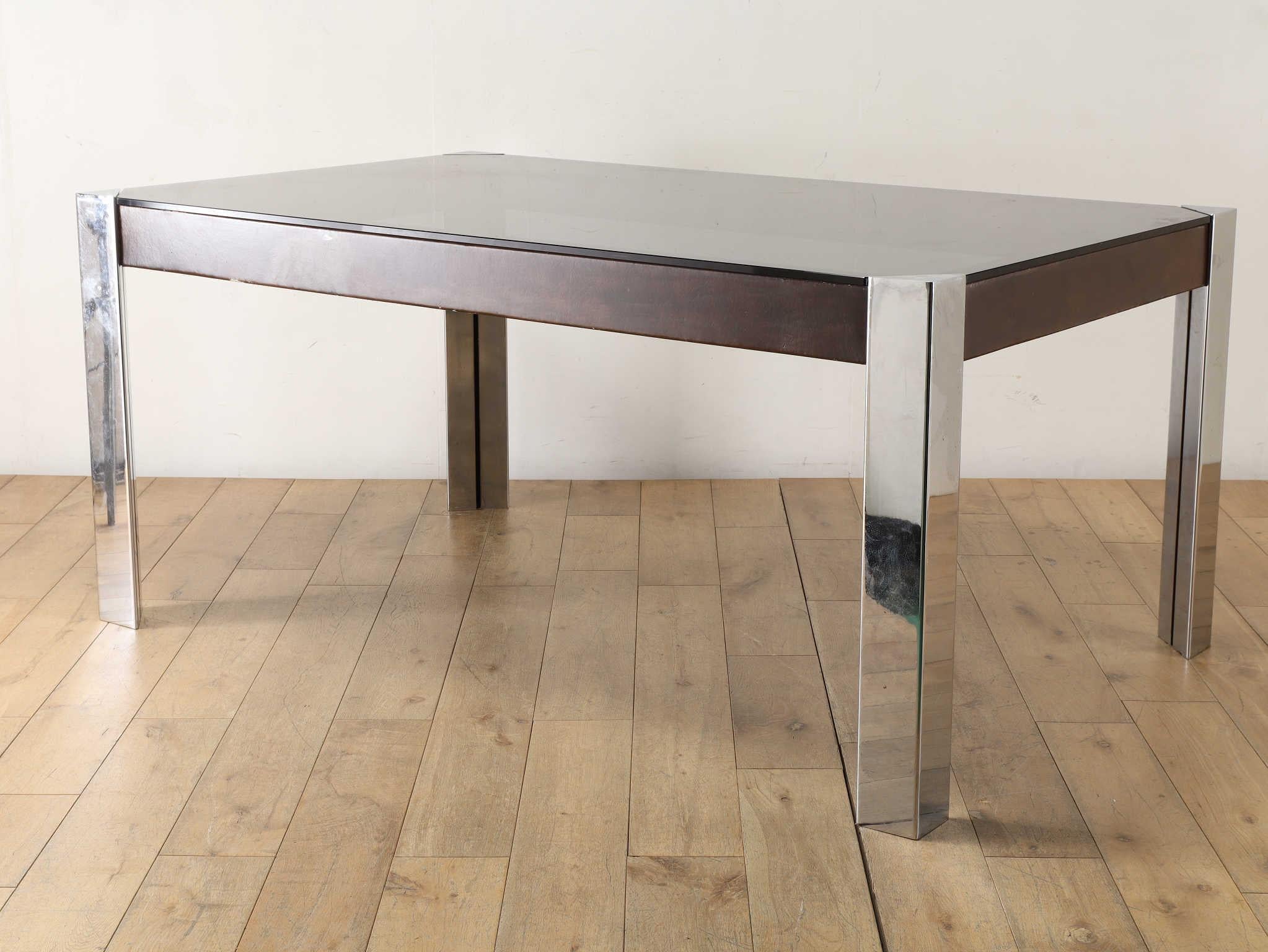 Mid-Century Modern Guido Faleschini Glass Table For HERMES 1970's For Sale