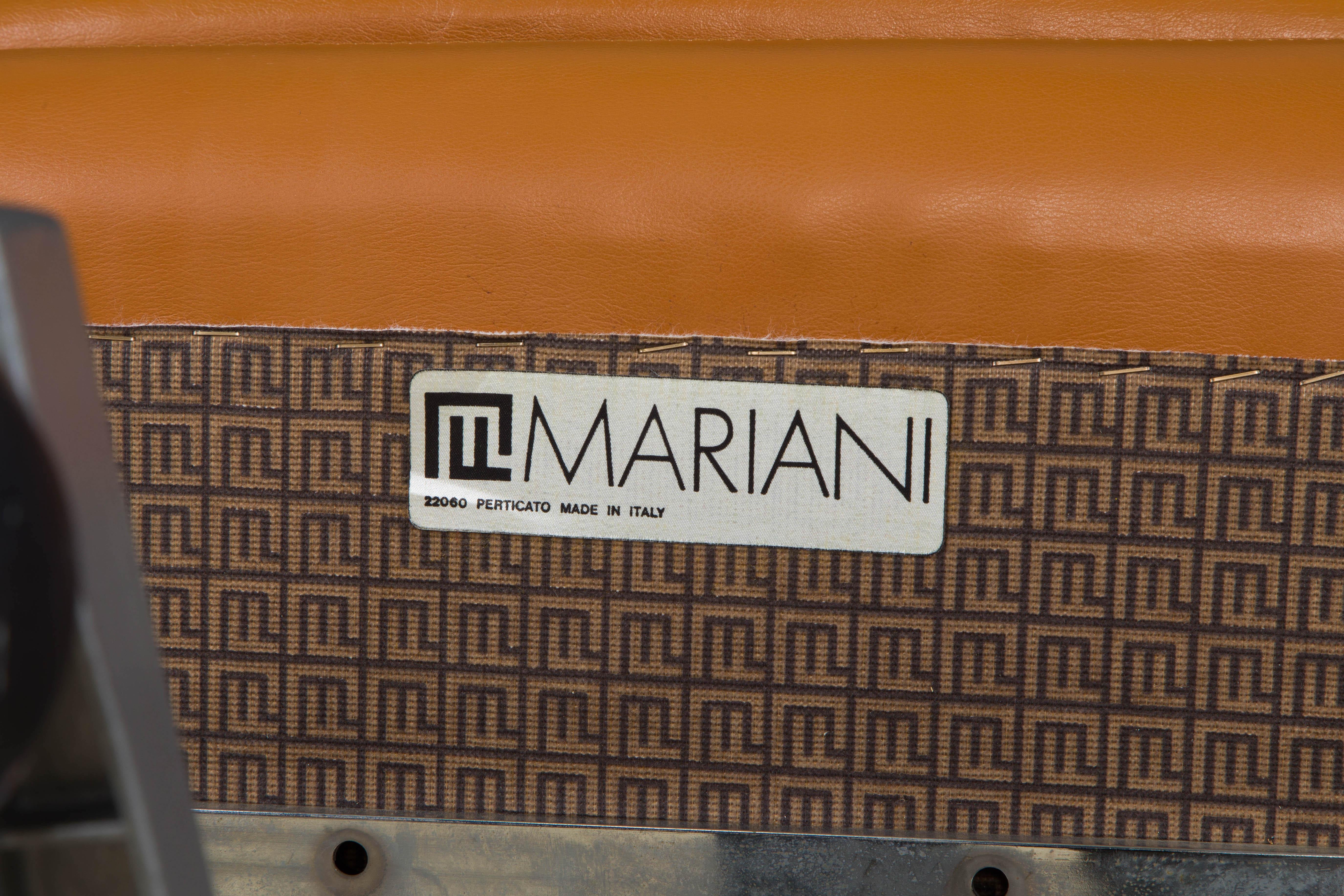 Fin du 20e siècle Chaises de bureau de gestion en cuir Guido Faleschini pour i4 Mariani, vers 1980, signées