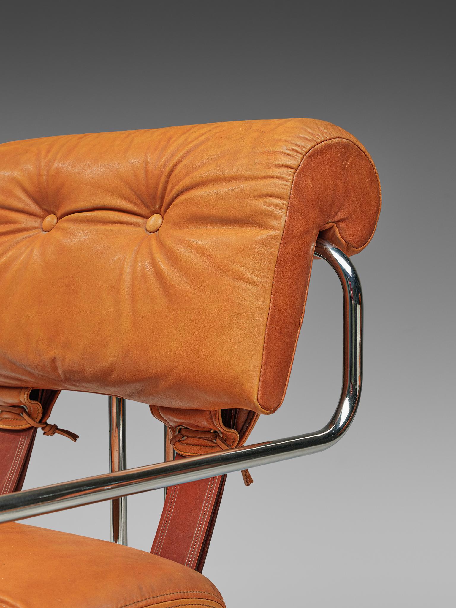 Guido Faleschini Set of Six 'Tucroma' Chairs in Cognac Leather 3