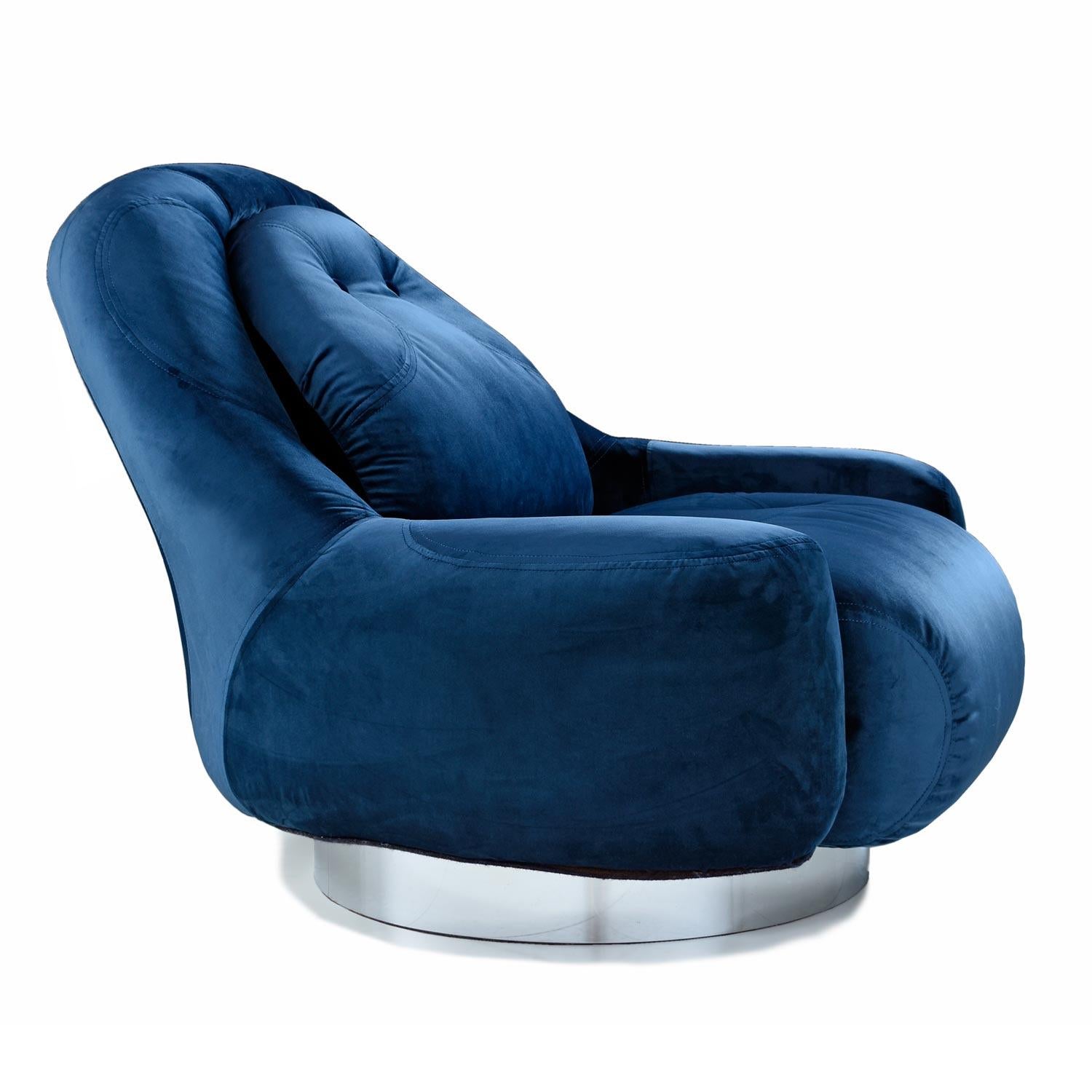 Italian Guido Faleschini Swivel Lounge Chair by Mariani for Pace For Sale